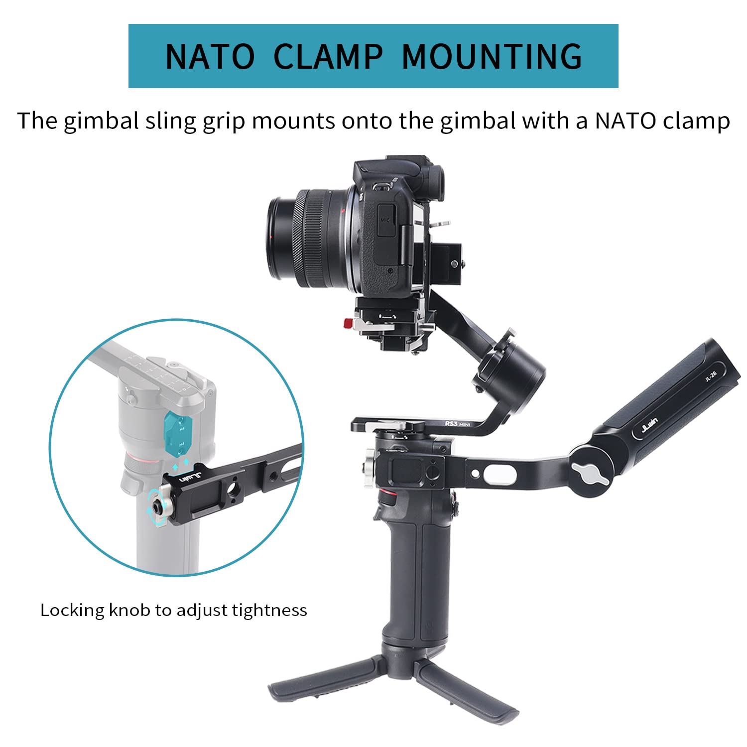 Fotga Angle Adjustable Handle Hand Grip Handhold Bracket Stabilizer For Dji Ronin Rsc 2 / Rs 2 / Rs 3 / Rs 3 Pro/Rs 3 Mini / Rs4 And Pro Gimbal Stabilizer
