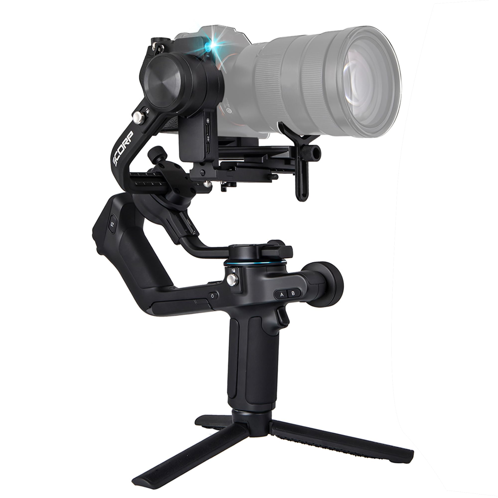 Feiyutech Scorp 2, 3-Axis Gimbal Stabilizer For Dslr & Mirrorless Cameras, Ai Tracking, 5.5Lbs Paylaod, 13 Hours Battery Life, Quick Usb-C Charge