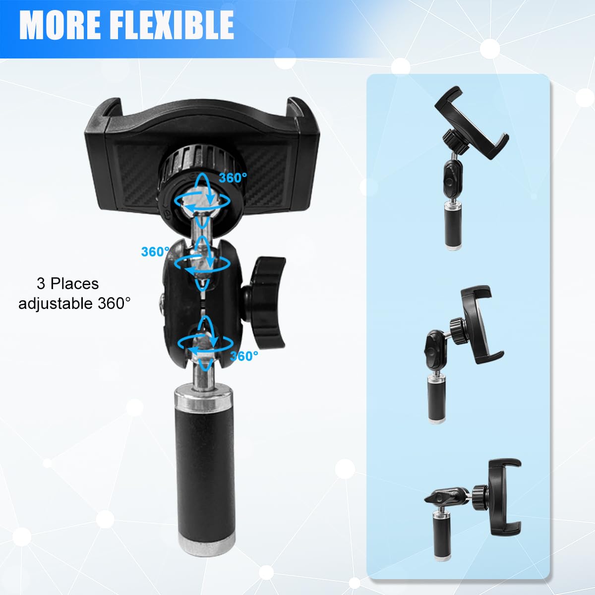 Jctriway Tripod Phone Mount, Universal Phone Holder For Tripod, Cell Phone Tripod Mount Adapter Multi Angle Adjustment Tripod Phone Holder For Iphone, Samsung Galaxy And Other Smartphones