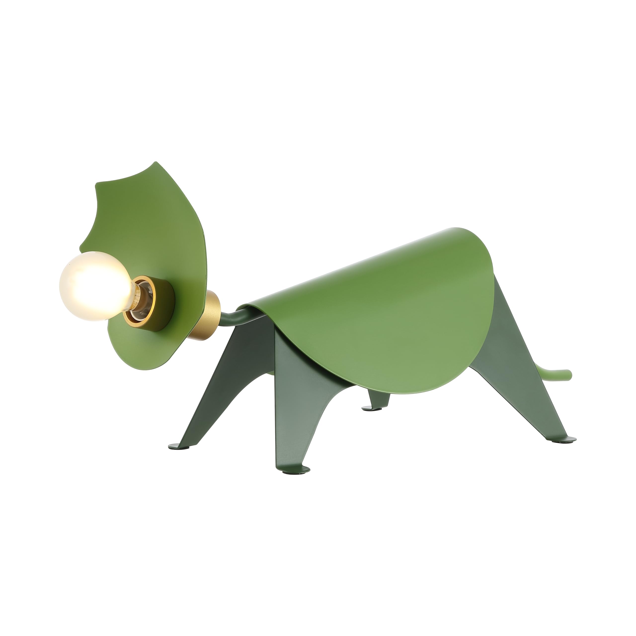 Jonathan Y Jyl7132A Gretchen 7.5" Modern Industrial Iron Triceratops Led Kids' Lamp Eclectic, Contemporary, Minimalist, Office, Living Room, Dining Room, Bedroom, Green