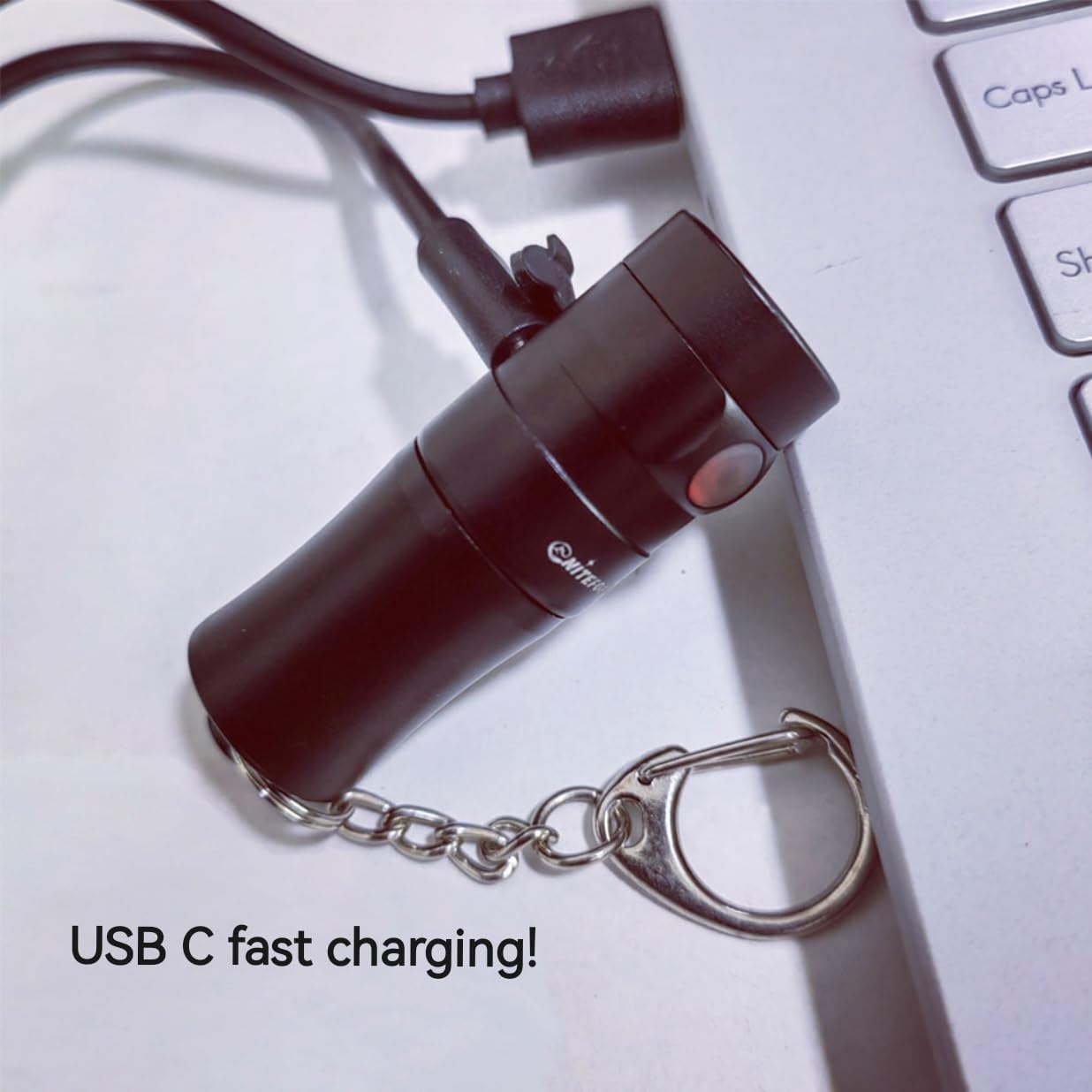 Nitefox U2 Mini Keychain Flashlight Usb Rechargeable Side Switch 400 Lumens High Bright With Built-In Battery Tiny Small Torch For Everyday Edc Emergency Dog Walking Camping Hiking