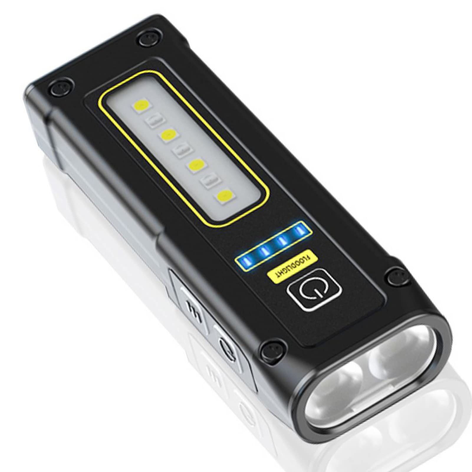 Qianguang Dlhonorv Led Rechargeable Edc Flashlight, Super Bright Tactical Pocket Torch With Red Blue And Cob Work Light, Ipx4 Waterproof Multifunction Portable Magnet Flashlight For Camping, Outdoor (Black)
