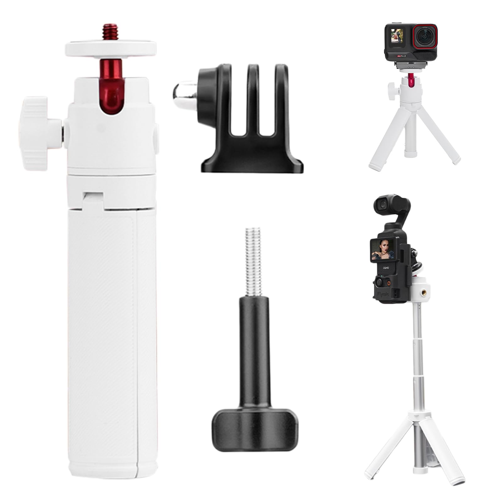 Tyuandouer Pocket 3 Mini Tripod For Dji Osmo Pocket 3 2 1, Compact Foldable Vlog Tripod For Dji Om 4/Action 3 4/Gopro Hero 12 11/For Insta360 X4/For Instax Mini Pal With 1/4 Inch Screw