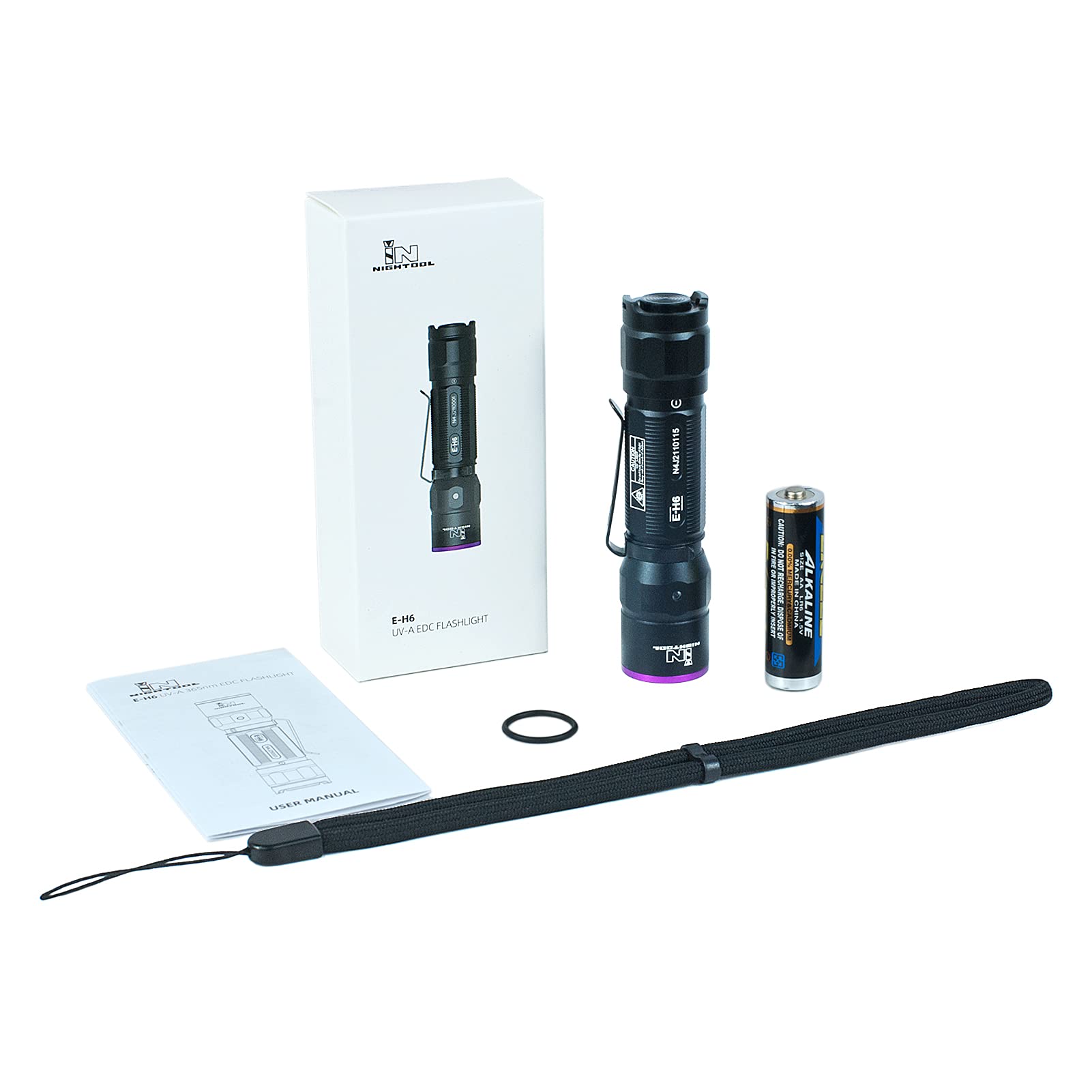 Innightool E-H6 Uv Flashlight 365Nm Led Black Light Professional Small Aa Ultraviolet Blacklight For Resin Curing, Minerals, Pet Urine, Scorpion Hunting