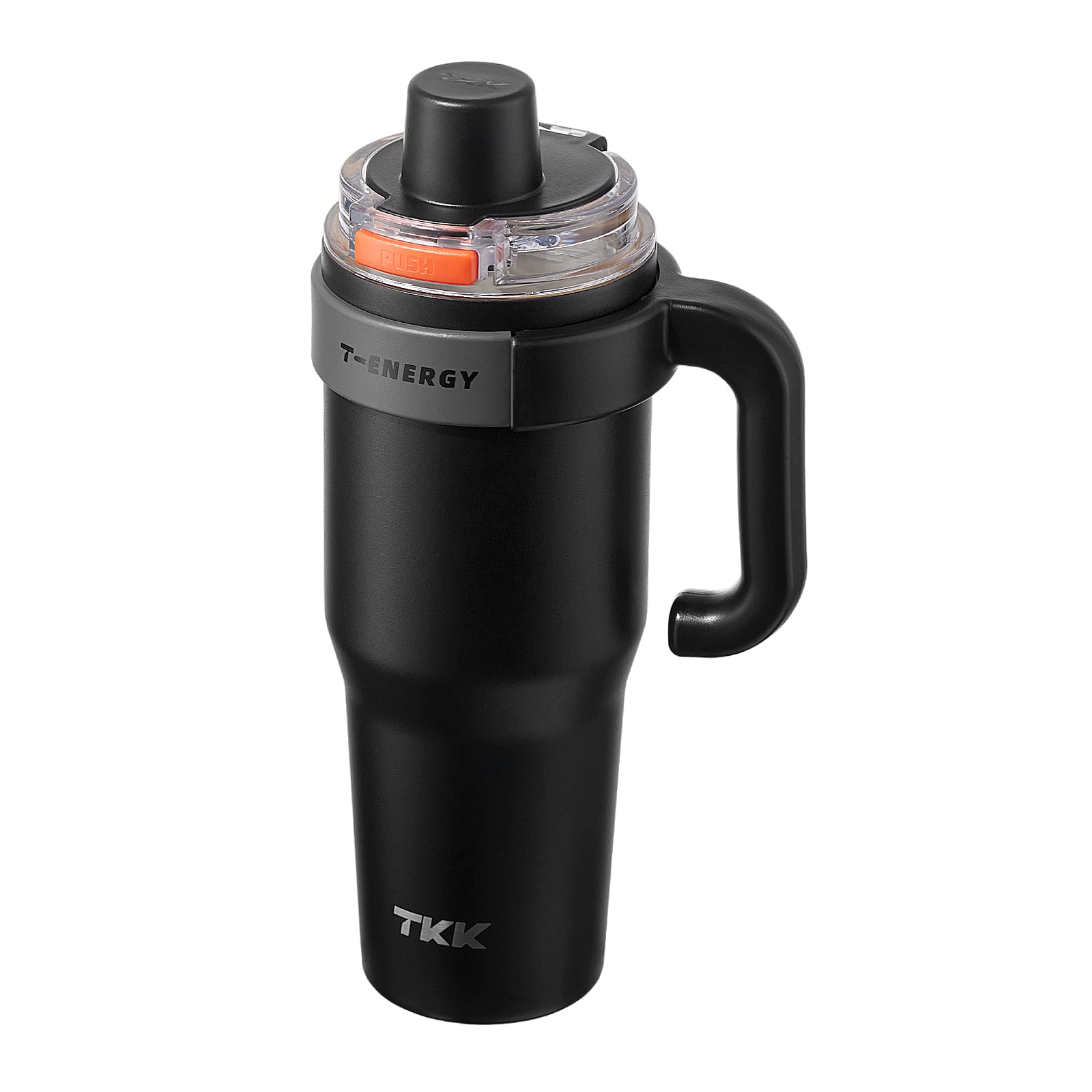 Tkk 40 Oz Insulated Tumblers With Handle And Straw, Stainless Steel Travel Mug With Ceramic Coating