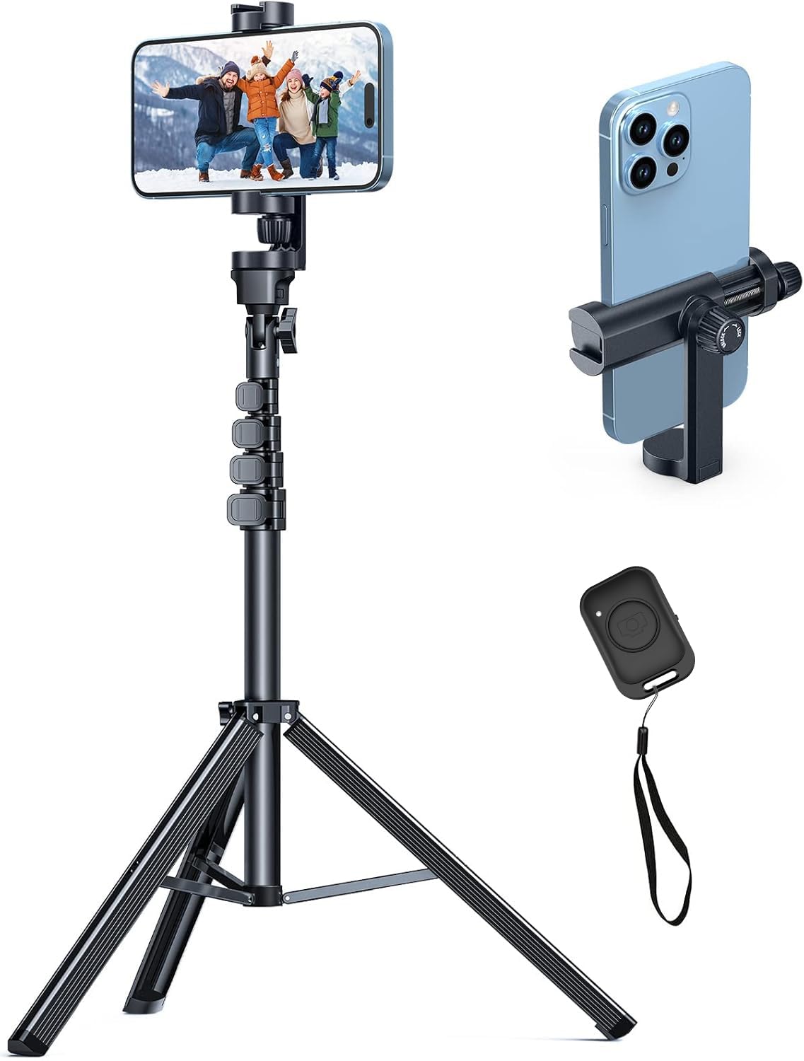 Nexboom Iphone Tripod Stand- 67" [360° Rotation Mount & Heavy Duty] Cell Phone Tripod Stand With Remote, Iphone Tripod Compatible With Iphone 16 15 14 13 Pro Max Xs Plus,Samsung S22 /Camera/Gopro