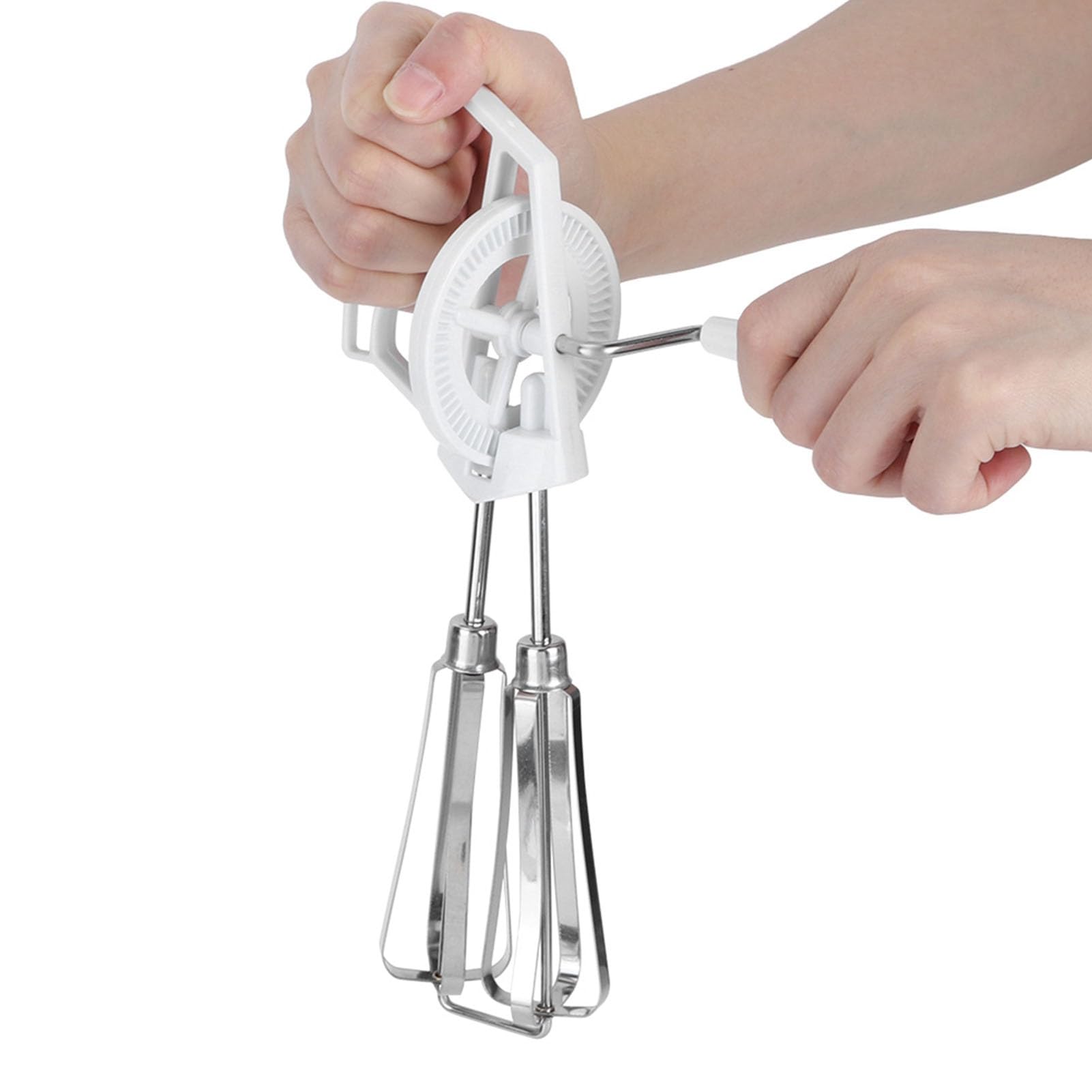 Dmlengoin Stainless Steel Handheld Manual Egg Blender Mixer Beater Home Kitchen Cooking Tool