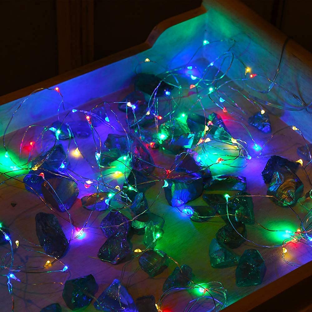 Josmega 2 Pack Solar Powered Fairy String Lights Outdoor Waterproof 8 Modes Twinkle Christmas Decorations Lights, Each 33Ft-100Led, 40Ft-120Led, 66Ft-200Led, 80Ft-240Led, (Multicolor, 66)