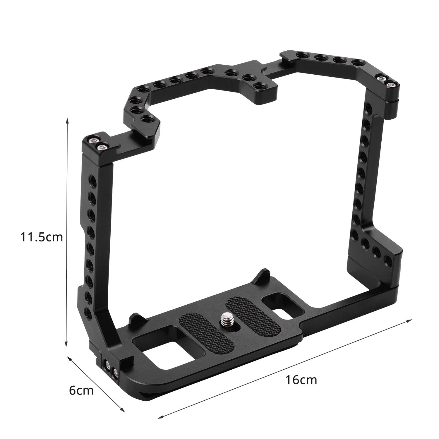 Topcine Camera Cage For Compatible For Canon Eos 90D/80D/70D Dslr Camera Photography Dslr Camera Full Cage With Dual Cold Shoe Mount 1/4" Screw Hole Standard 38Mm Bottom Plate
