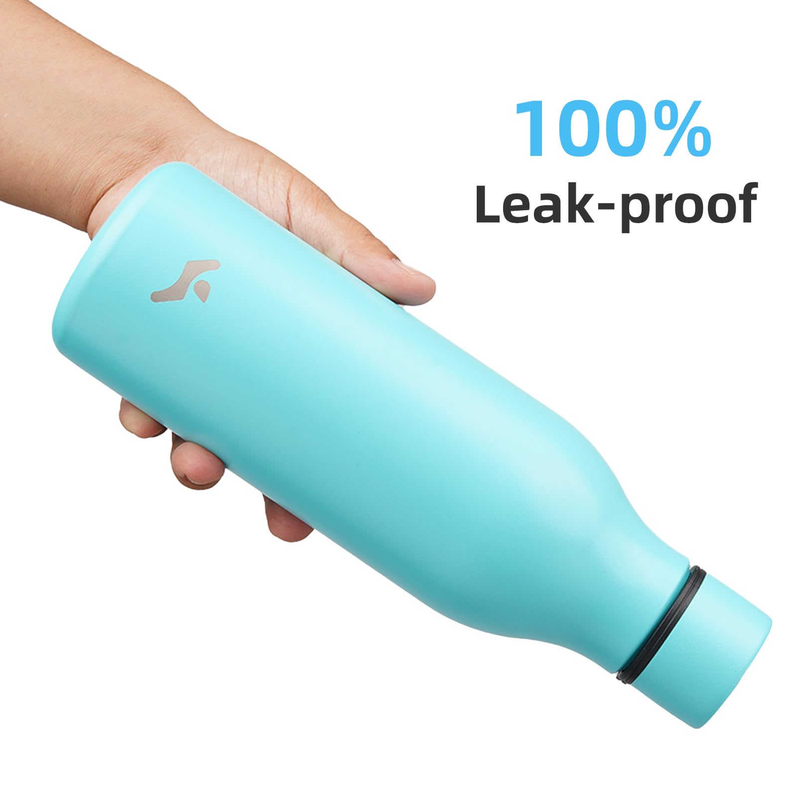 Insulated Water Bottle With Strap,18 Oz Double Wall Stainless Steel Vacuum Bottles Metal