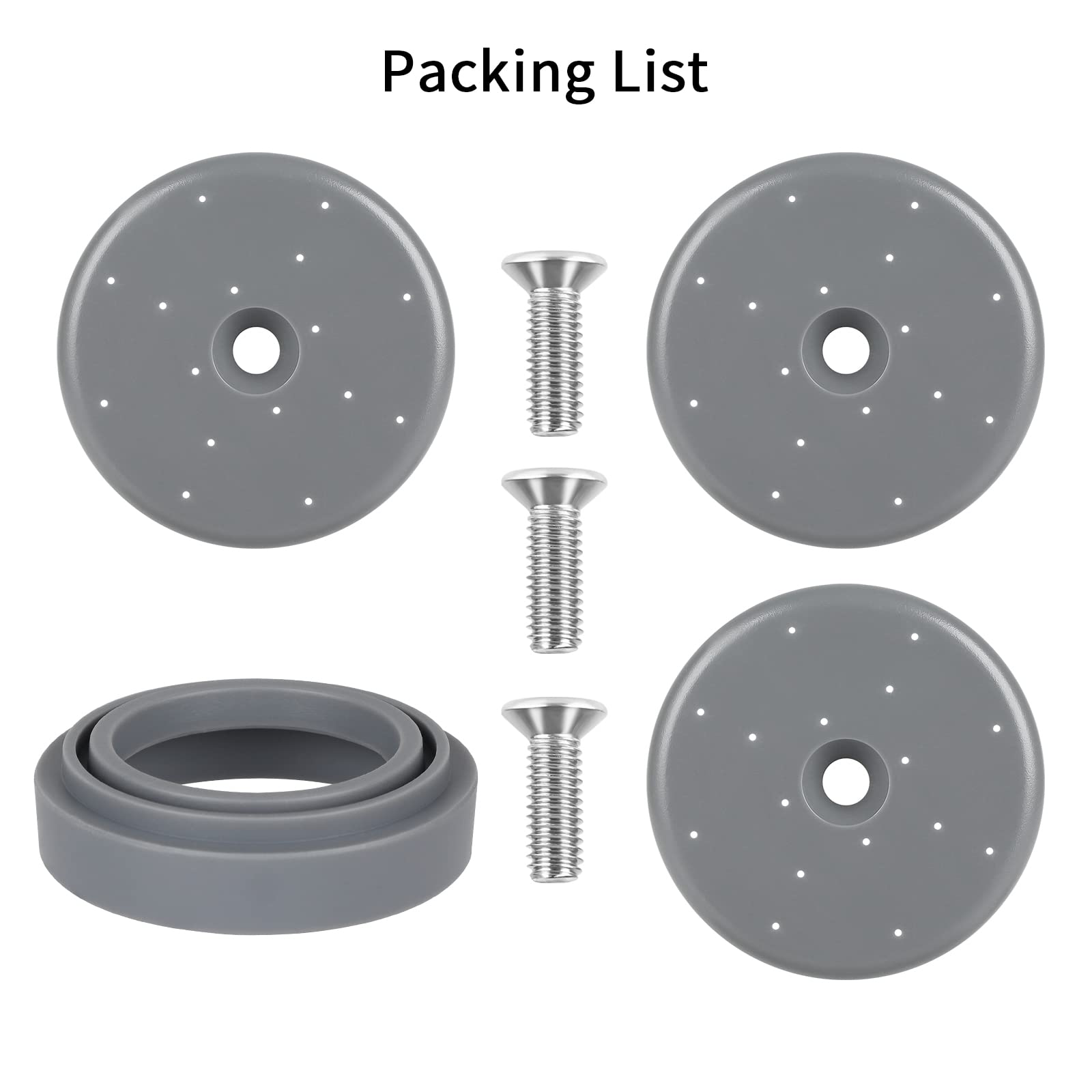 Abboraunt 3 Pack Commercial Spray Valve Repair Kit For Most Commercial Sink Pre-Rinse Sprayer Spray Face Bumper And Screw Repair Part 1.42 Gpm, Grey