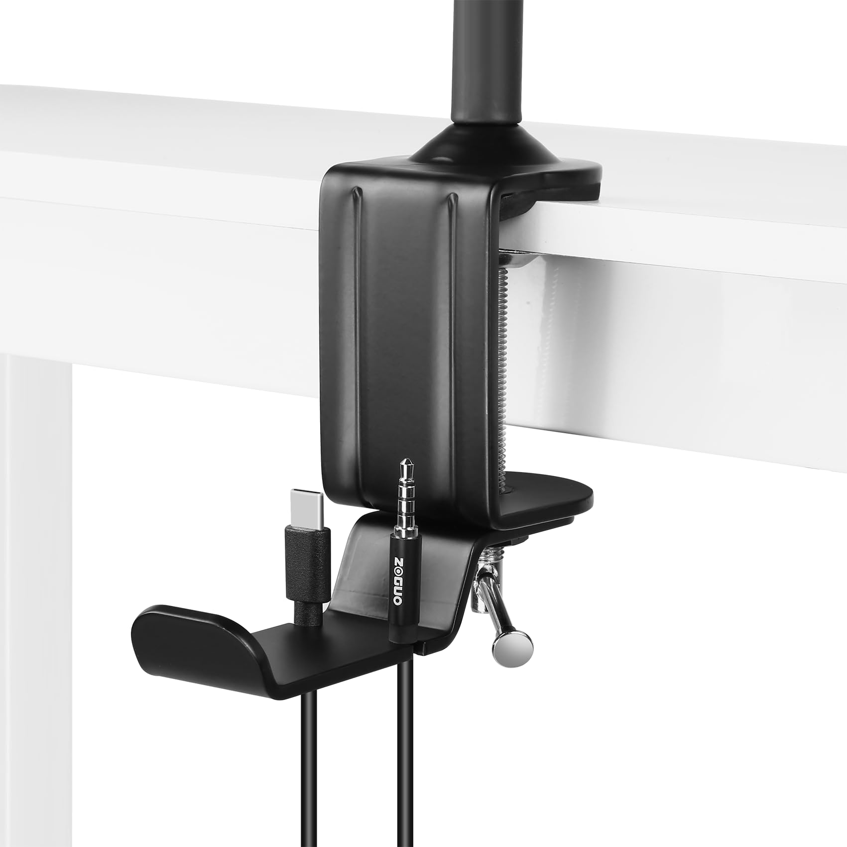 Acetaken Facecam Pro Webcam Stand, 24-Inch Clamp Mount Holder With Headphone Hook Compatible With Elgato Facecam, Facecam Pro Webcams - 1/4''-20 Interface (Max Load 0.5Kg/1.1 Lbs), Black