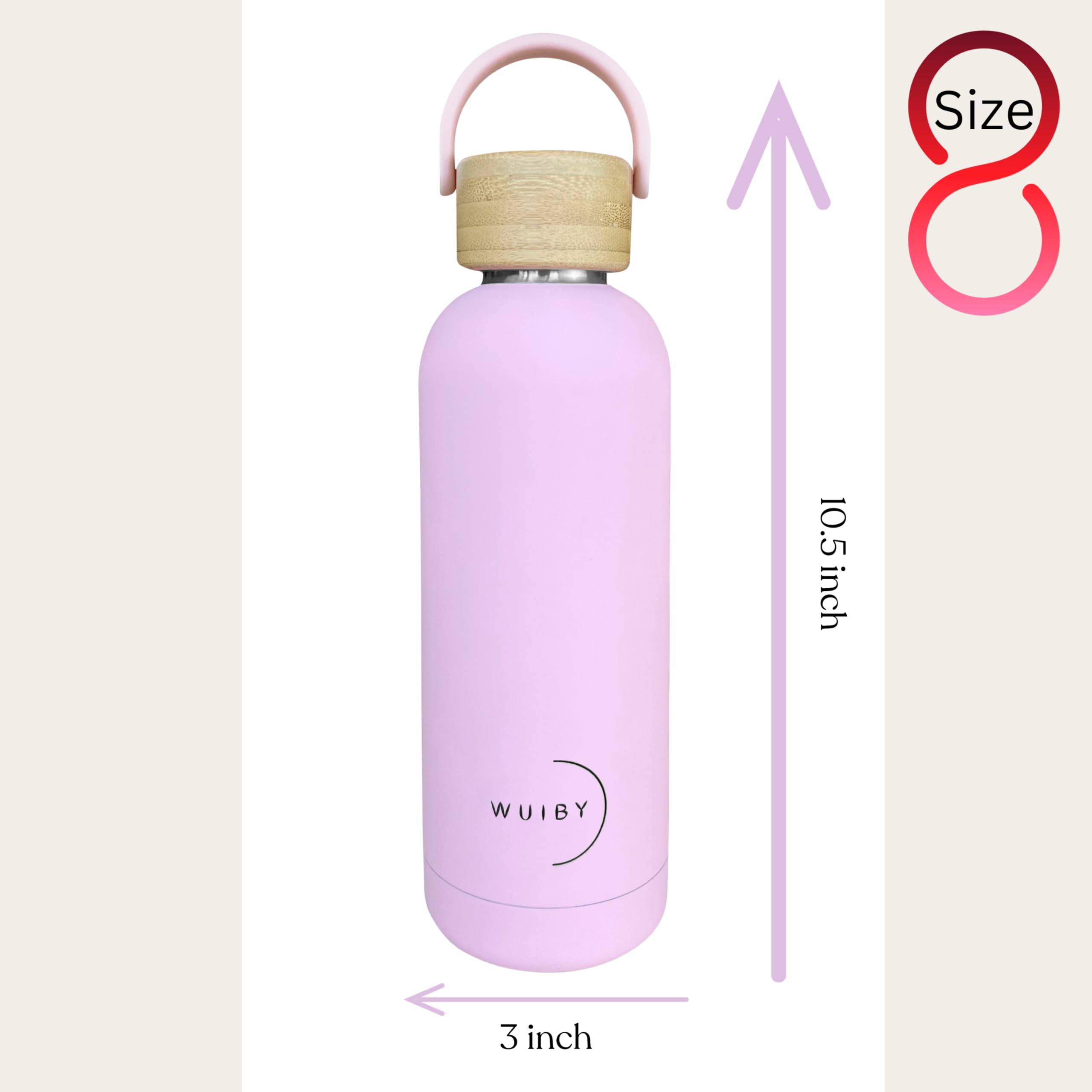 Insulated Stainless Steel Water Bottle - 17Oz - Bamboo Lid – Leak Proof Double Wall Travel, 12 Oz