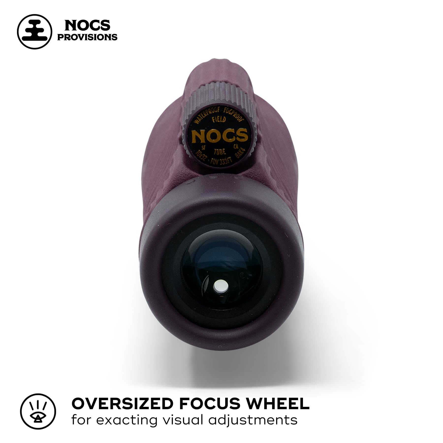 Nocs Provisions Field Tube 10X32 Waterproof Monocular, 10X Magnification Telescope, Bak4 Prism, Wide Field Of View For Bird Watching, Backpacking & Wildlife Viewing - Oxblood Maroon