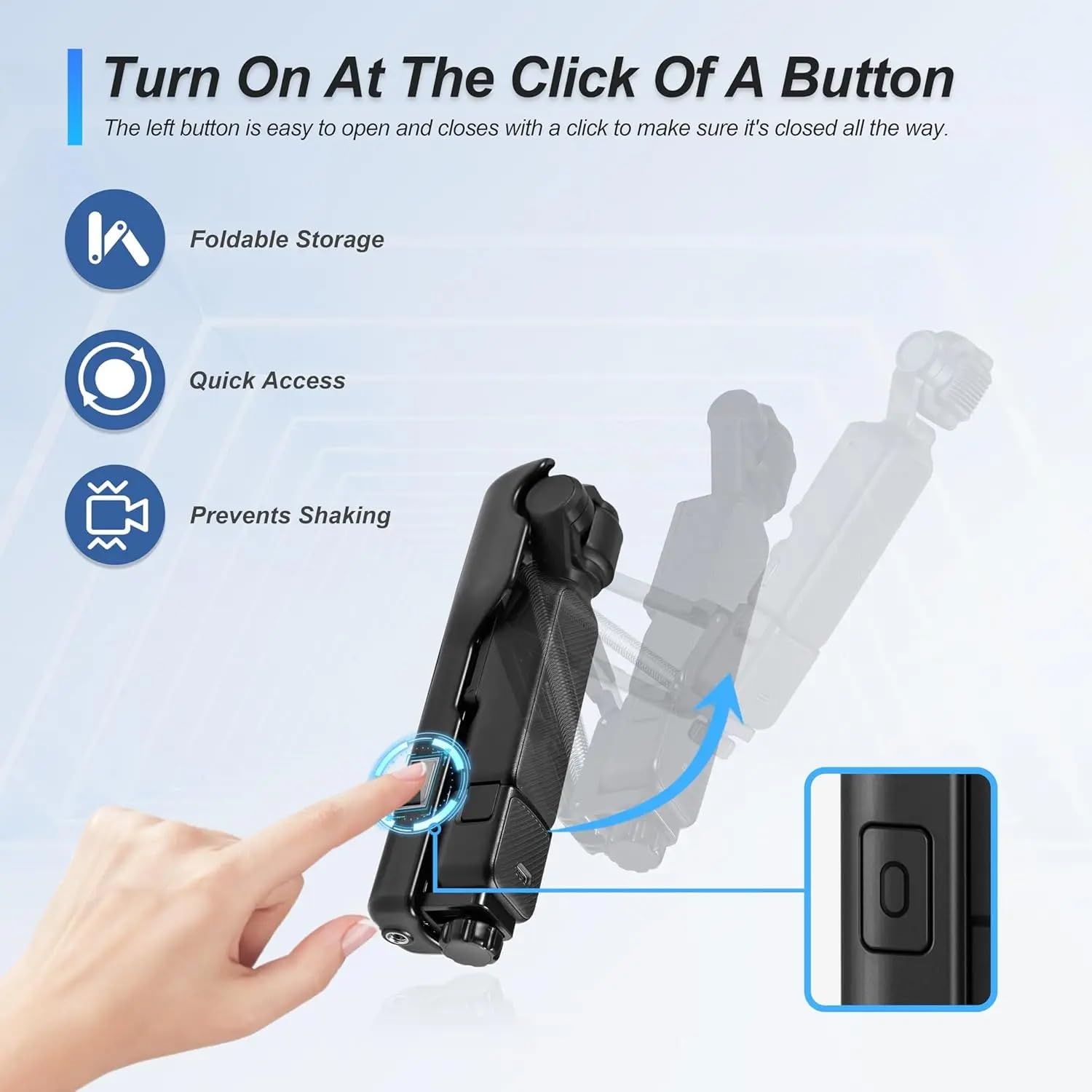 Wllbmdj Handheld Stabilizer For Dji Osmo Pocket 3 Handheld Stabilizer Collapsible Z-Axis Shock Absorber Handle Grip Holder Storage Case