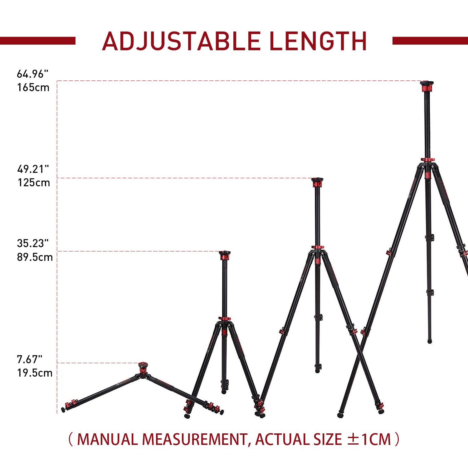 Ifootage Camera Tripod Professional Standard,Heavy Duty,Flexible Stable 360° Ball Head,Centre Column Release For Low Position,Max Payload 6Kg,65"/165Cm Ta6S