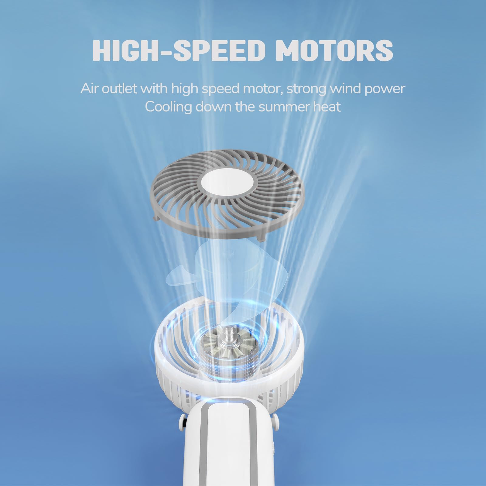 Qearfun Portable Handheld Fan, Hand Fan With Usb Rechargeable Battery, Mini Electric Pocket Fan