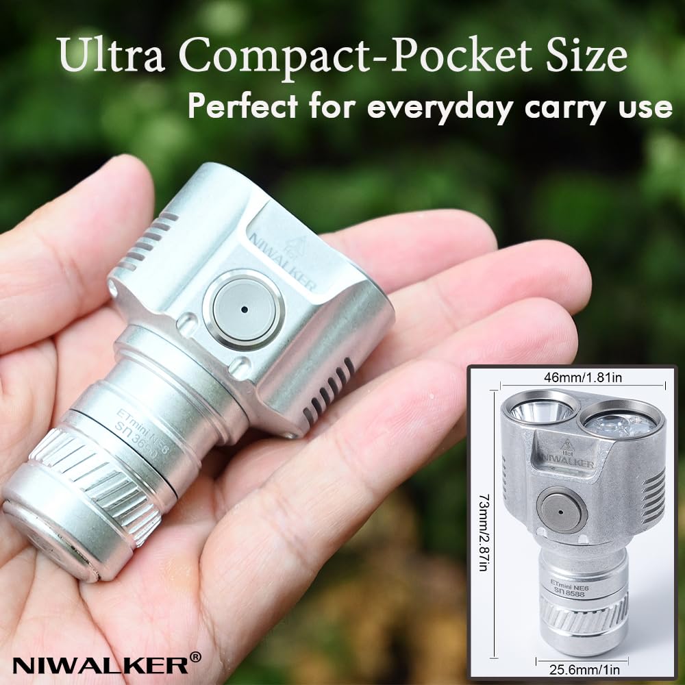 ET mini Flashlight, Magnetic Tailcap Handheld Flashlights, Type-C Rechargeable,Dual Beam Mutli Purpose,3200 Lumen EDC LED Pocket Flashlight,Cool White & Neutral White