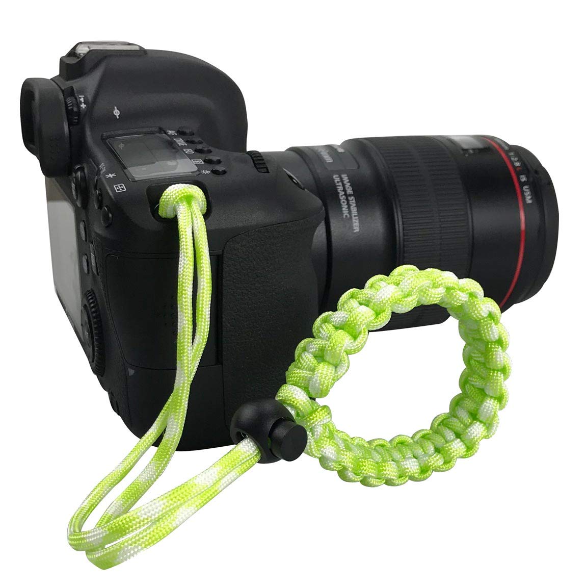A Allzedream Allzedream Camera Wrist Strap Paracord Bracelet Adjustable For Dslr Binocular Cell Phone (Light Green White)