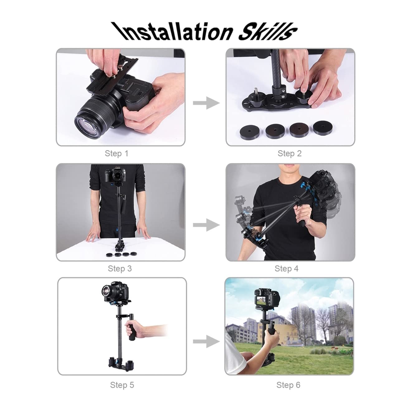 Hgfsgggreehy Carbon Fiber Handheld Camera Stabilizer, Slr Camera Video Photography Shock Absorber For Dslr & Dv Digital Video & Cameras