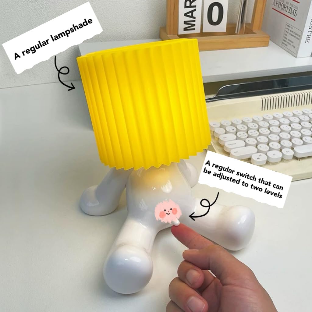Osiweixun Bedside Night Light,Shy Boy Table Lamp，Mothers Day For Mom Wife, Birthday Christmas For Men Women Boyfriend Girlfriend, Funny Anniversary Gag , White Elephant For Adults