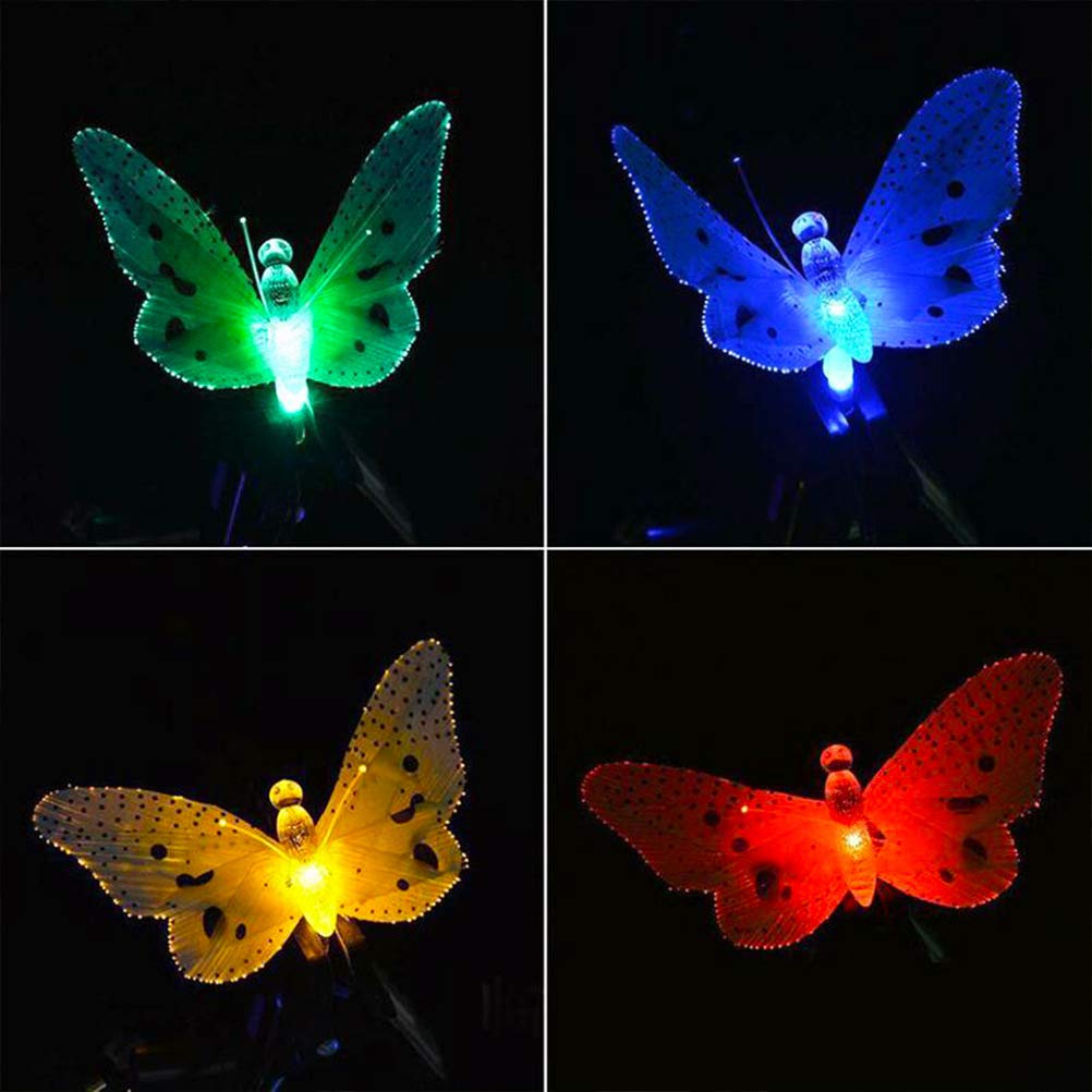 Tebocr Butterfly Solar String Lights Outdoor 12 Led 12.5 Ft Waterpoof Led Solar Butterfly Lights For Garden Yard Patio Lawn Decor Party Club