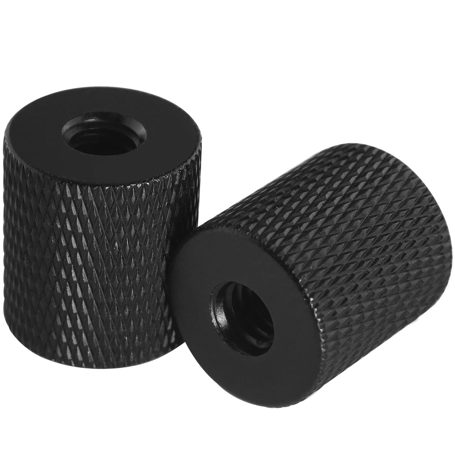Luorng 2Pcs Double Female Thread Tripod Cylinder Adapter Screw 1/4 To 1/4 With Center 1/4-20 Thread Photography Equipment Camera Tripod Nut Accessories Suitable For Electric Rails And Light Stands