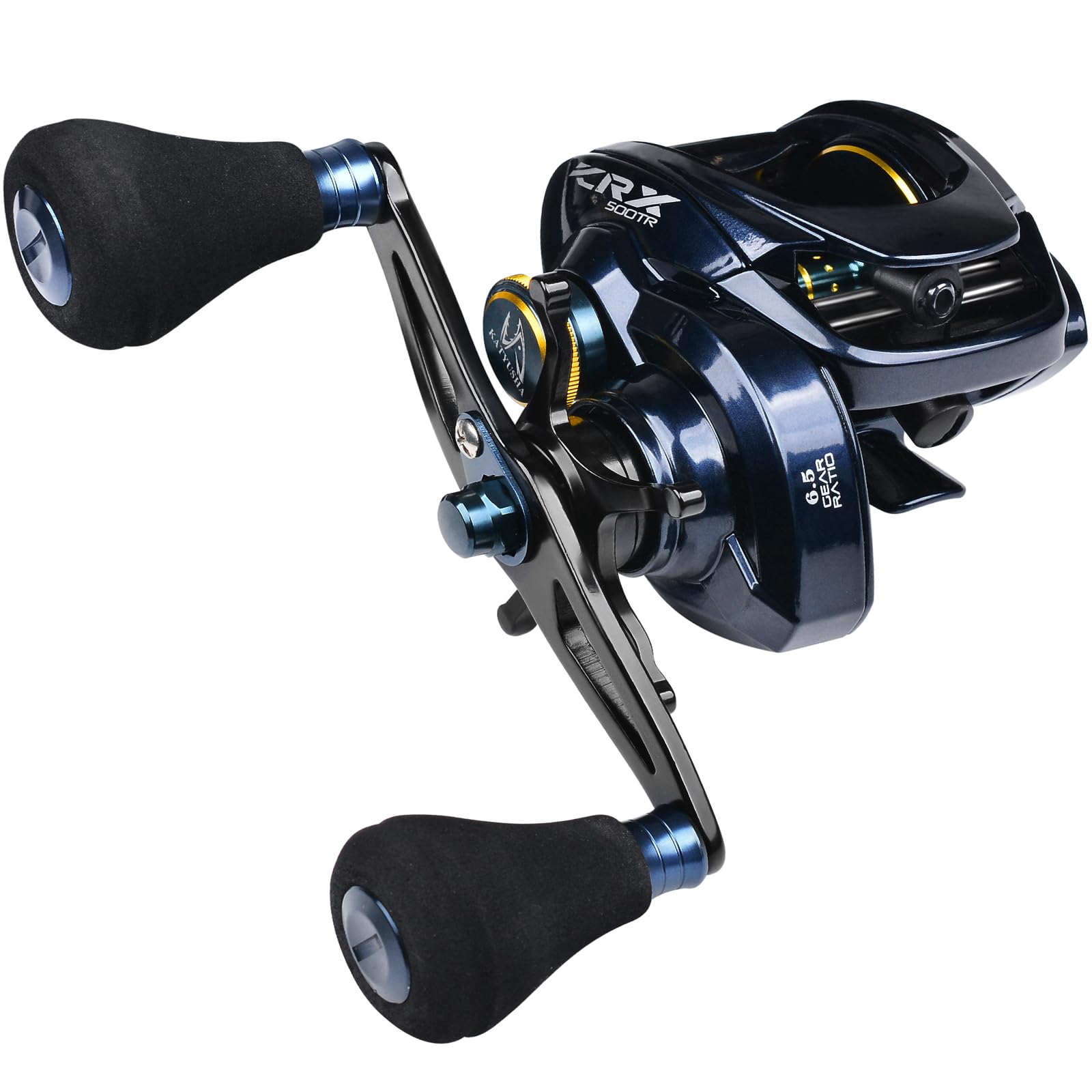 Katuysha Baitcasting Fishing Reels - 500 Size Casting 6.5:1 Gear Ratio Speed Spool Baitcaster Reels - 6+1 Bb Carbon Fiber Drag Magnetic Braking System Low Profile Saltwater Offshore Fishing Baitcasting Reel