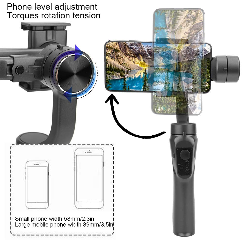 Asixxsix Face Recognition 3‑Axis Stabilizer, 3‑Axis Phone Stabilizer, Panoramic Mode Smart Tracks For Streaming Media Youtube