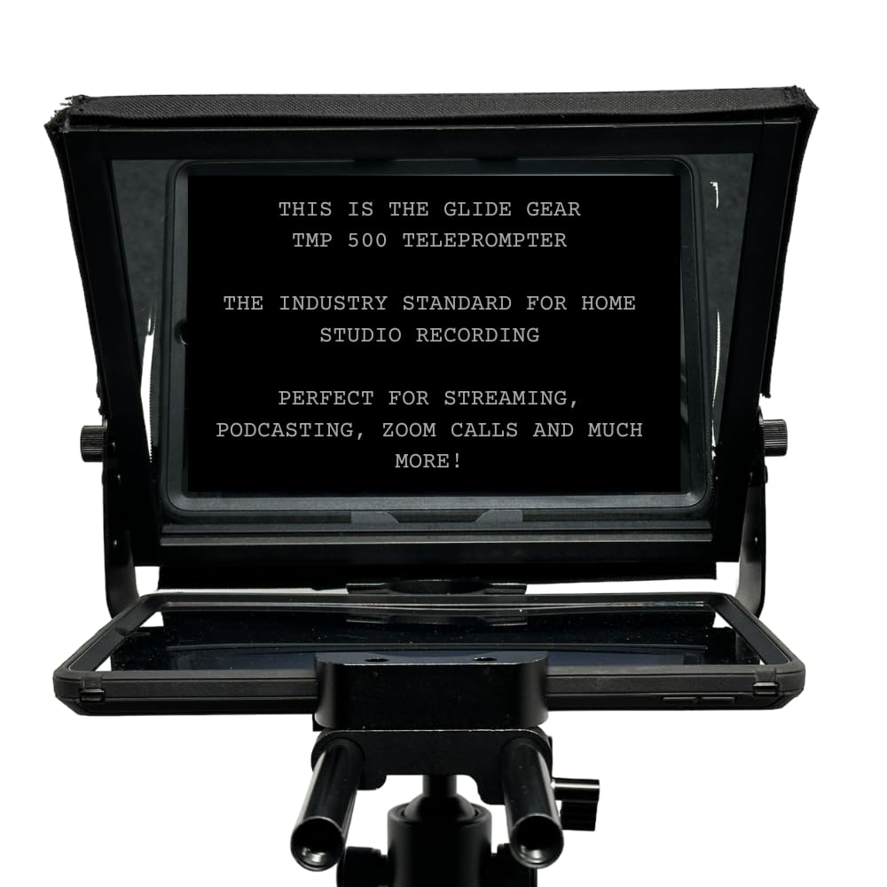 Glide Gear Tmp 500 Universal Video Camera Tripod Teleprompter 15Mm Rails W/ Carry Case