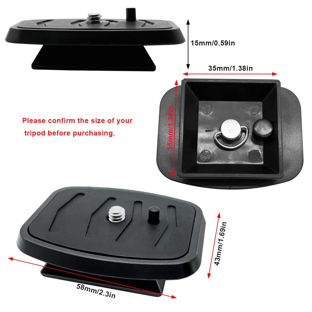 Ioualey 2 Pack 35 Mm Tripod Quick Release Plate Camera Tripod Mount Adapter, Qr Plate Camera Mounting Tripod Ball Head Parts Replacement For Quantaray Sunpak 5800D Slik Walmart Mx1000 Qr-57 Qb-4W