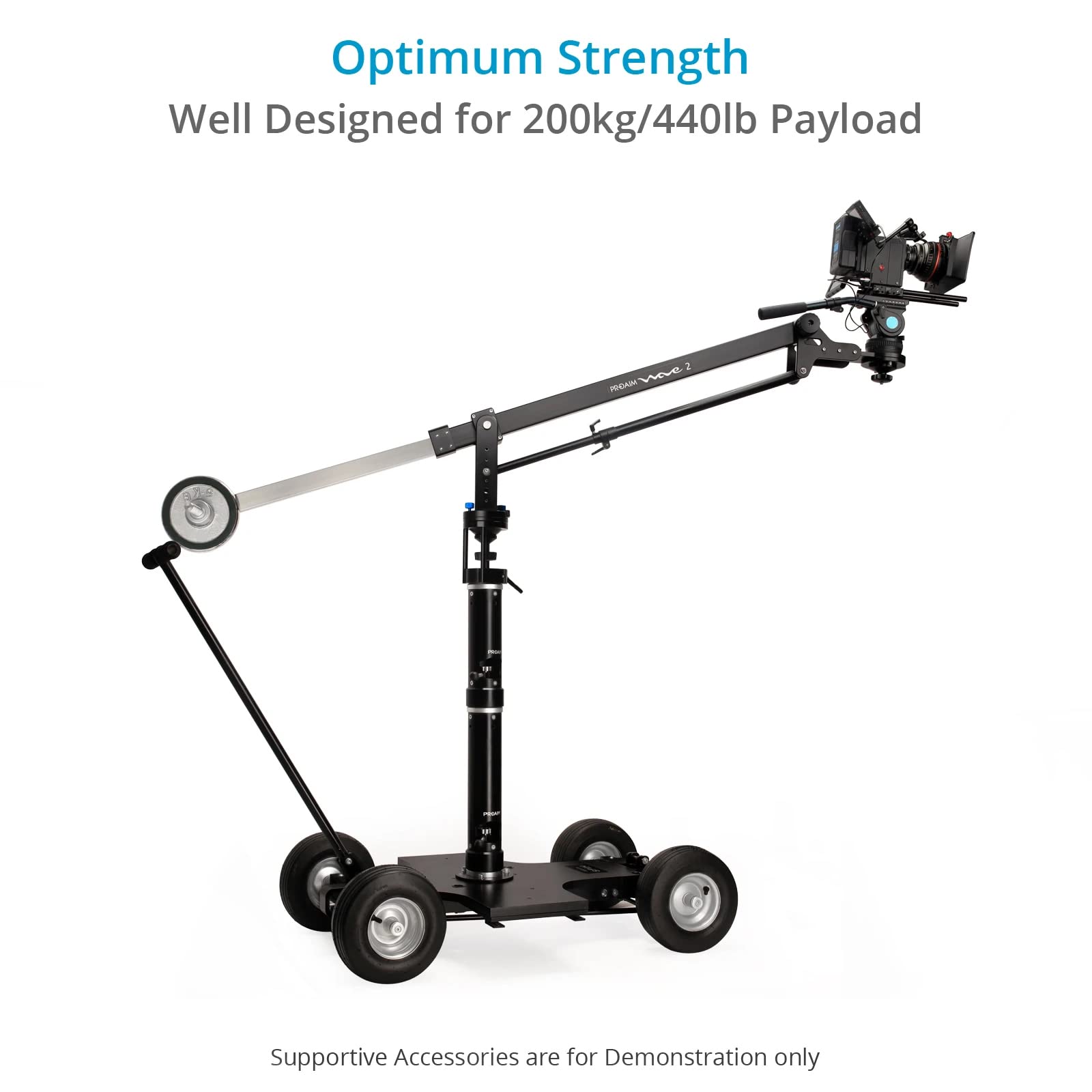 Proaim 14"/35Cm Bazooka With Quick Lock Lever With Euro/Elemac Base Mount For Heavy Dolly, Jib/Crane, Slider & Other Camera Setup. Cnc Aluminum Made W 200Kg/440Lb Payload, Stable & Robust (Bz-285-03)