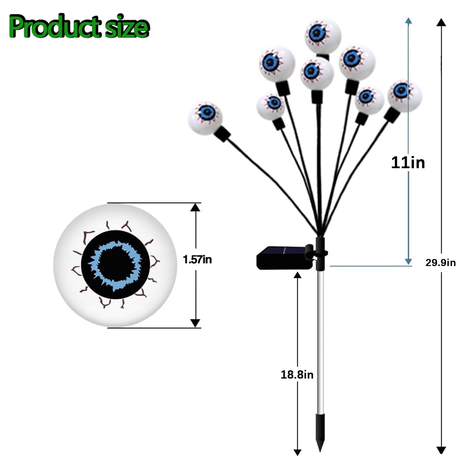Uasnhu Halloween Decorations, 4 Pack Halloween Yard Decorations Solar Two Functions, Halloween Lights For Patio Garden Lawn Party Decorations