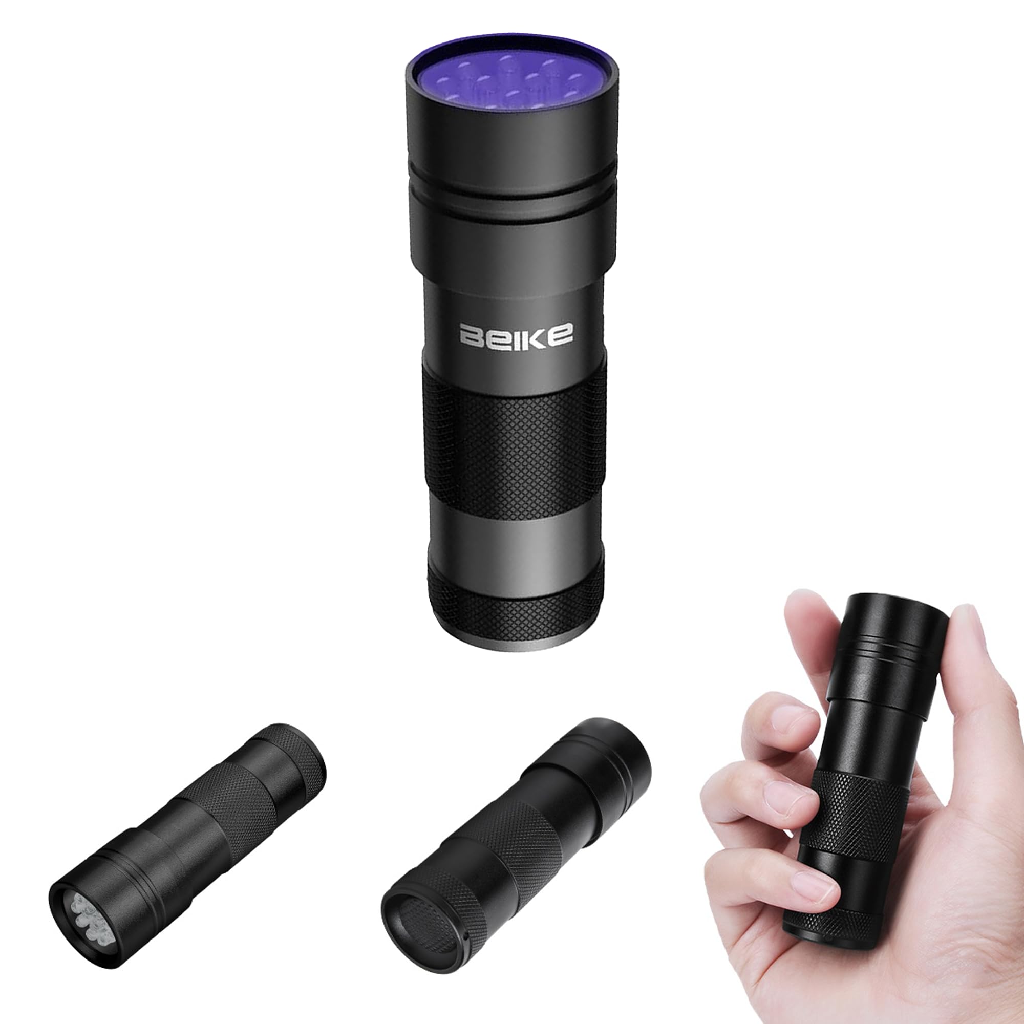 Beike Uv Flashlight Black Light–Small Portable Mini 12 Led Blacklight Flashlight For  Stain Detection In Room, Resin Curing,Scorpion & Bed Bug Find,Pet Urine & Dry Stain Detection/Carpets/Rugs/Floors