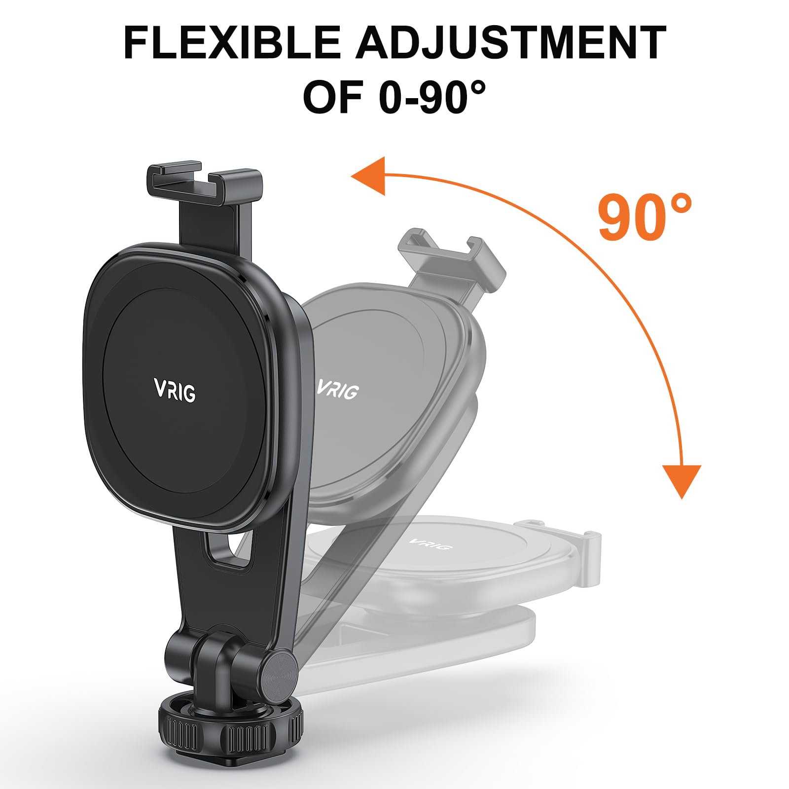 Vrig Mg-03 Magnetic Phone Tripod Mount,Tripod Mount For Magsafe Cold Shoe For Iphone.14.13.12 Series,Magnetic Ring Compatible With All Phones & All Cases,360° Rotation,For Tripods,Cameras