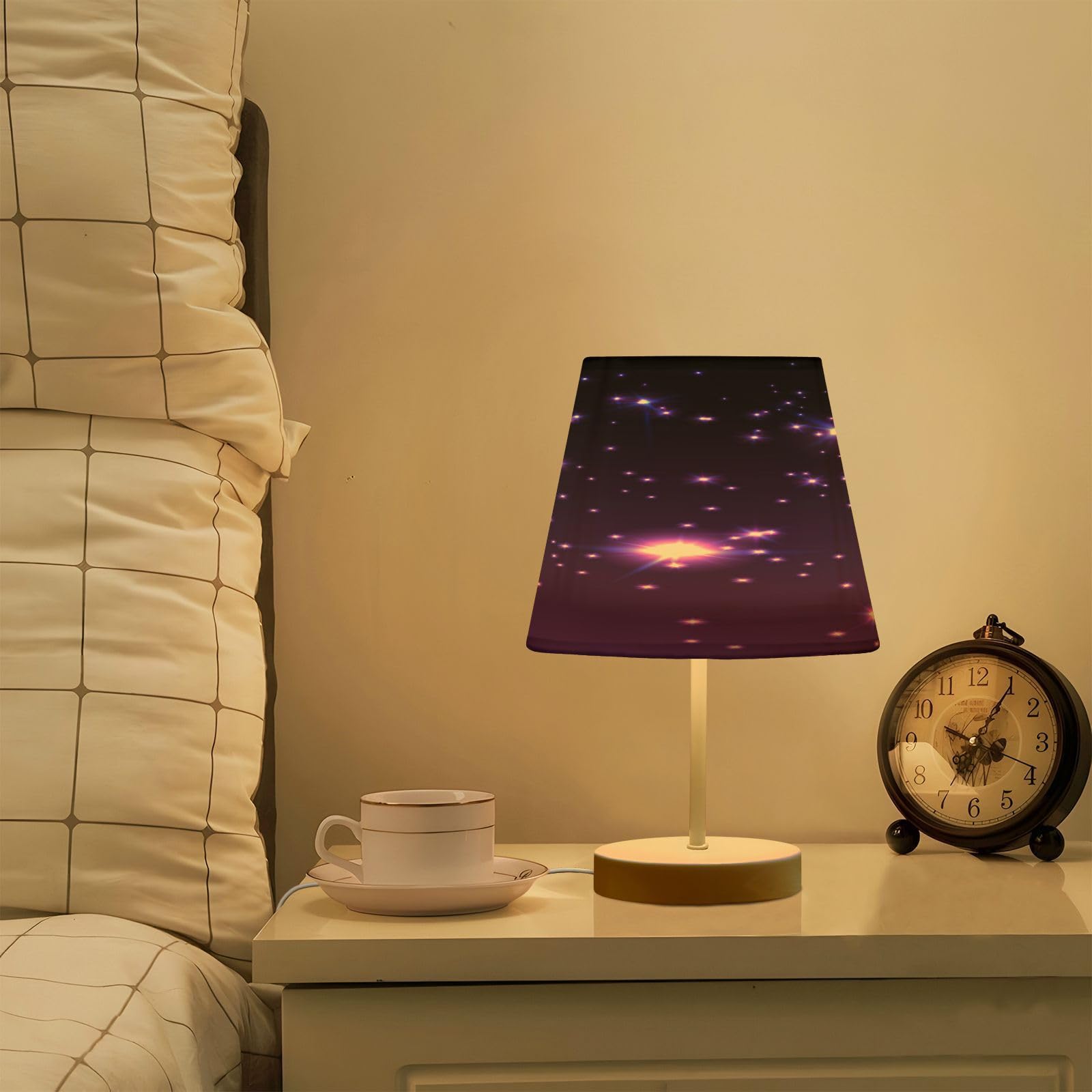 Boccsty Purple Starry Sky Table Lamp Desk Lamp Small Lamp With Usb C Charging Port 3-Way Dimmable Bedside Nightstand Lamps For Bedroom Living Room M
