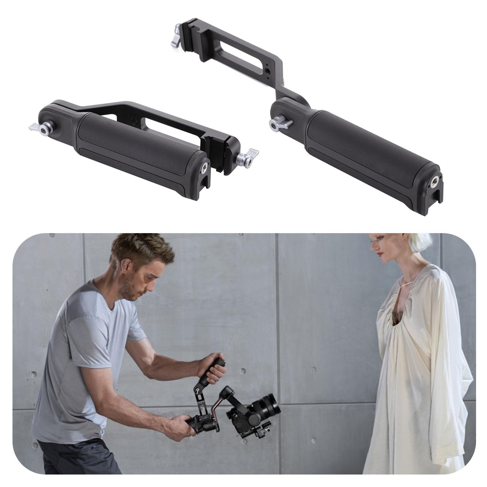 Rumds Ergonomic Camera Adapter Handle For 2 Handheld Connector With Cold Boot