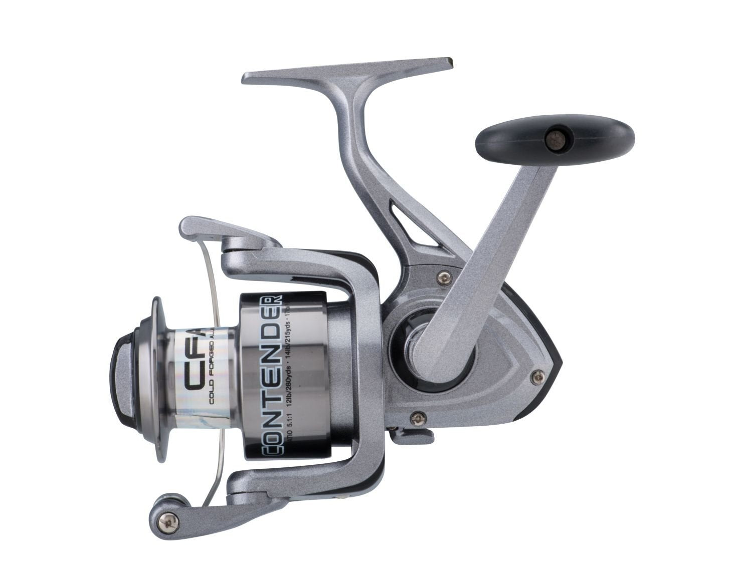 Shakespeare Contender Spinning Fishing Reel, Size 20, Instant Anti-Reverse, Oil Felt Front Drag System, Durable Aluminum Spool