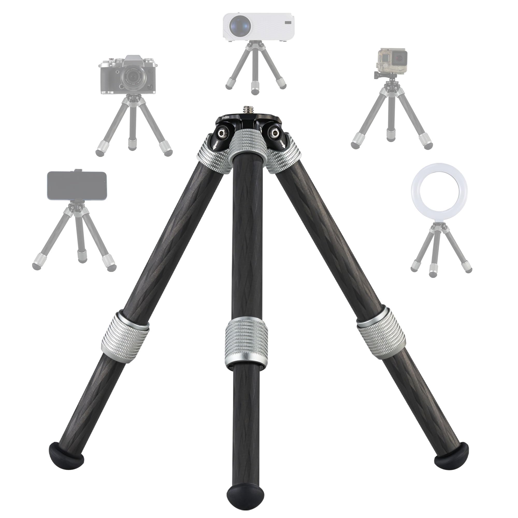 Leofoto Carbon Fiber Small Tabletop Travel Tripod, Weight 108G/0.23Lb, Maxload 5Kg/11Lb, Lightweight Tripod Stand, 1/4" Inch Screw, For Camera/Phone Holder/Projector/Live Stream Light (Mt-02Cl)