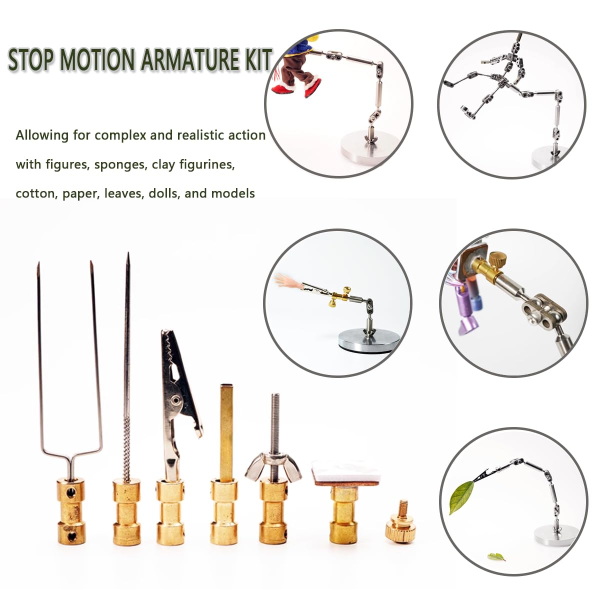 Jlbopqaz Diy-Stopmotion Rig, Stop Motion Armature Kits, Stainless Steel Rig Arm, Diy Stop-Motion Animations Stand With 6 Connectors, Animators Video Photography