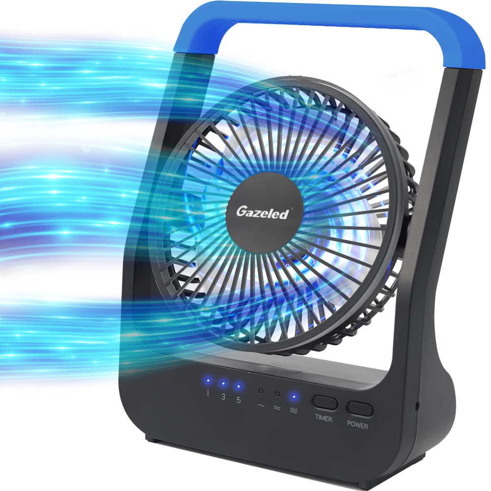Battery-operated camping fan with D-cell battery power, super long-lasting for outdoor adventures and cooling
