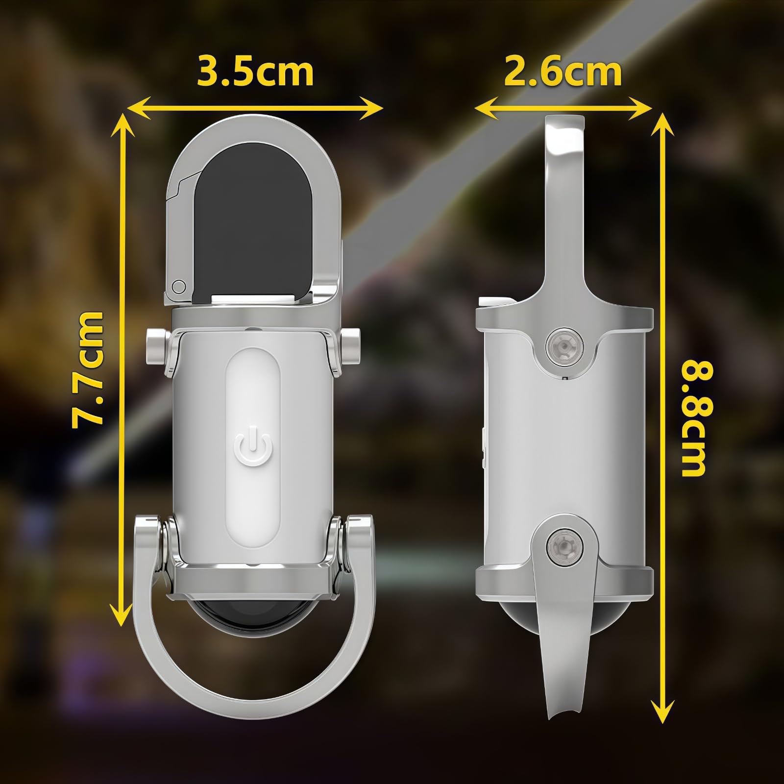 Piegricdiat 1200Lm Super Bright Mini Keychain Flashlight Waterproof, Versatile 6 Modes Edc Flashlight, Can Be Used As Main Light, Side Light, Mobile Power Source For Use, Rescue, Camping (Silver White)
