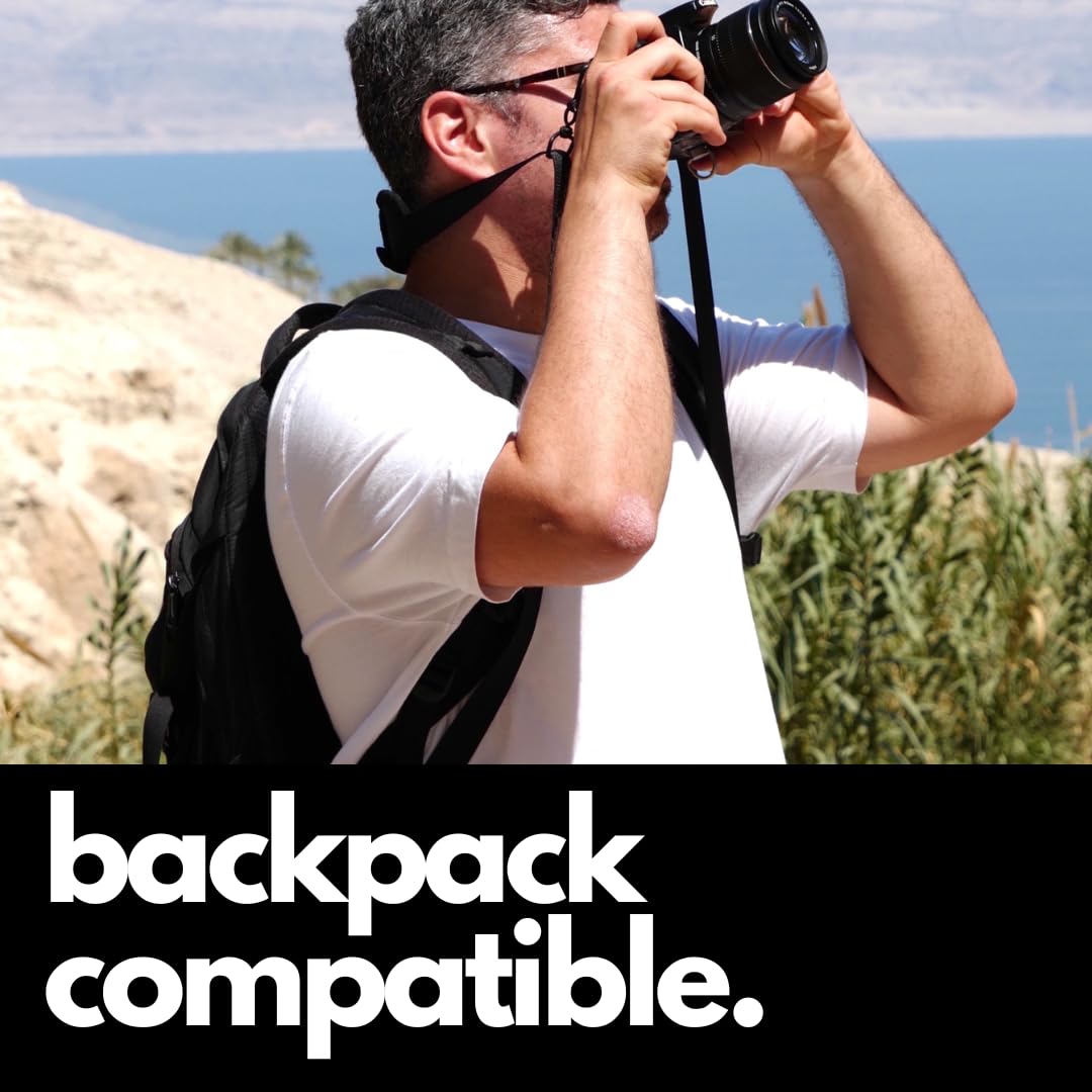 Camstrap Voyager - Ultra-Light Hands- Camera And Binocular Strap Compatible With Canon, Nikon, Sony And Dslr Slr Cameras-Black, Ideal For Travel, Hiking, Walking, And Outdoor Sports