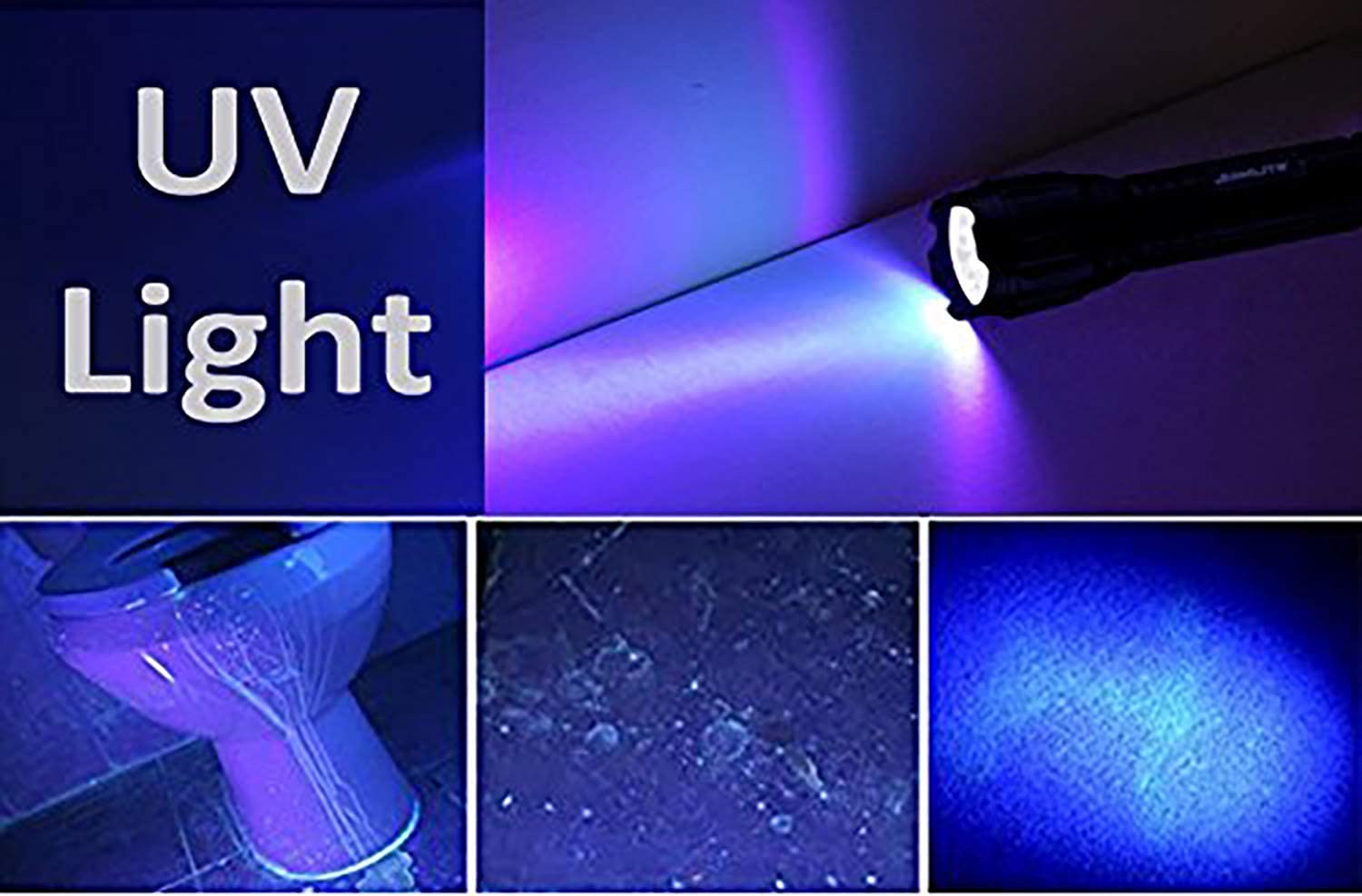 Samlite Samlite- Led Tactical Flashlight With 5 Options, Bright Led Light, Laser Pointer, Uv Blacklight, Green Light And Magnetic Bottom - Water Resistant - (3 Aaa Batteries Included)