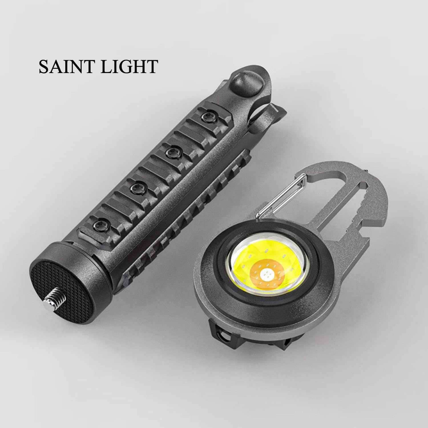 Saint Light Multifunctional Mini Led Light With Handheld Tripod, 1000 Lumens Bright, Rechargeable & Water Resistant, 7 Light Modes, For Backpack, Camping, Hiking, Emergency And Car Uses