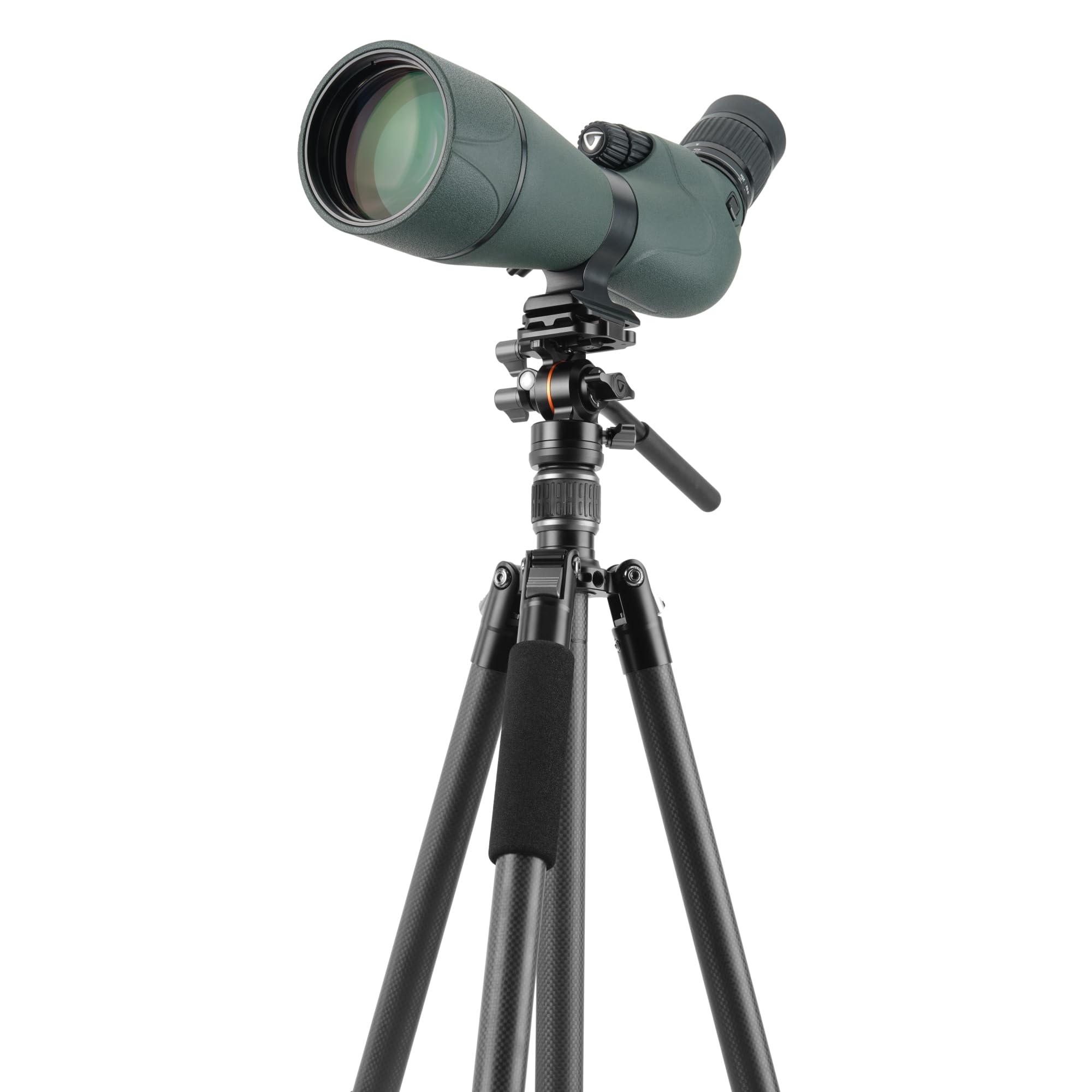 Vanguard Vesta Go 264Cv12 Carbon Fiber Travel Tripod With Ultra-Compact Veo Pv-12 Counterbalancing Spring Assist Video Head