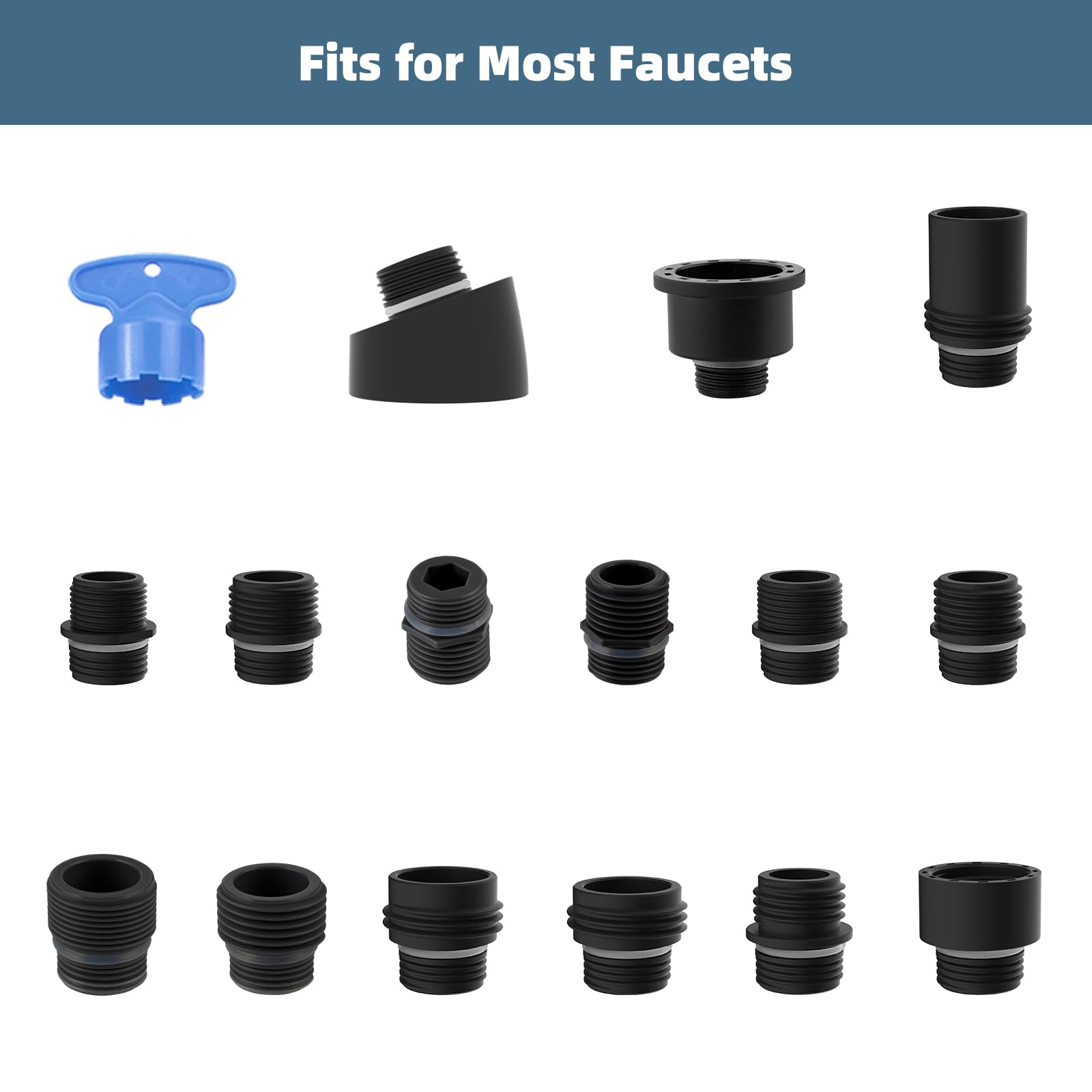 Ifealclear Universal Pull Down Kitchen Faucet Spray Head, 3 Function Kitchen Sink Sprayer Replacement Nozzle, Compatible With Moen, Delta, Kohler, American Standard, 15 Adapters, Oil Rubbed Bronze