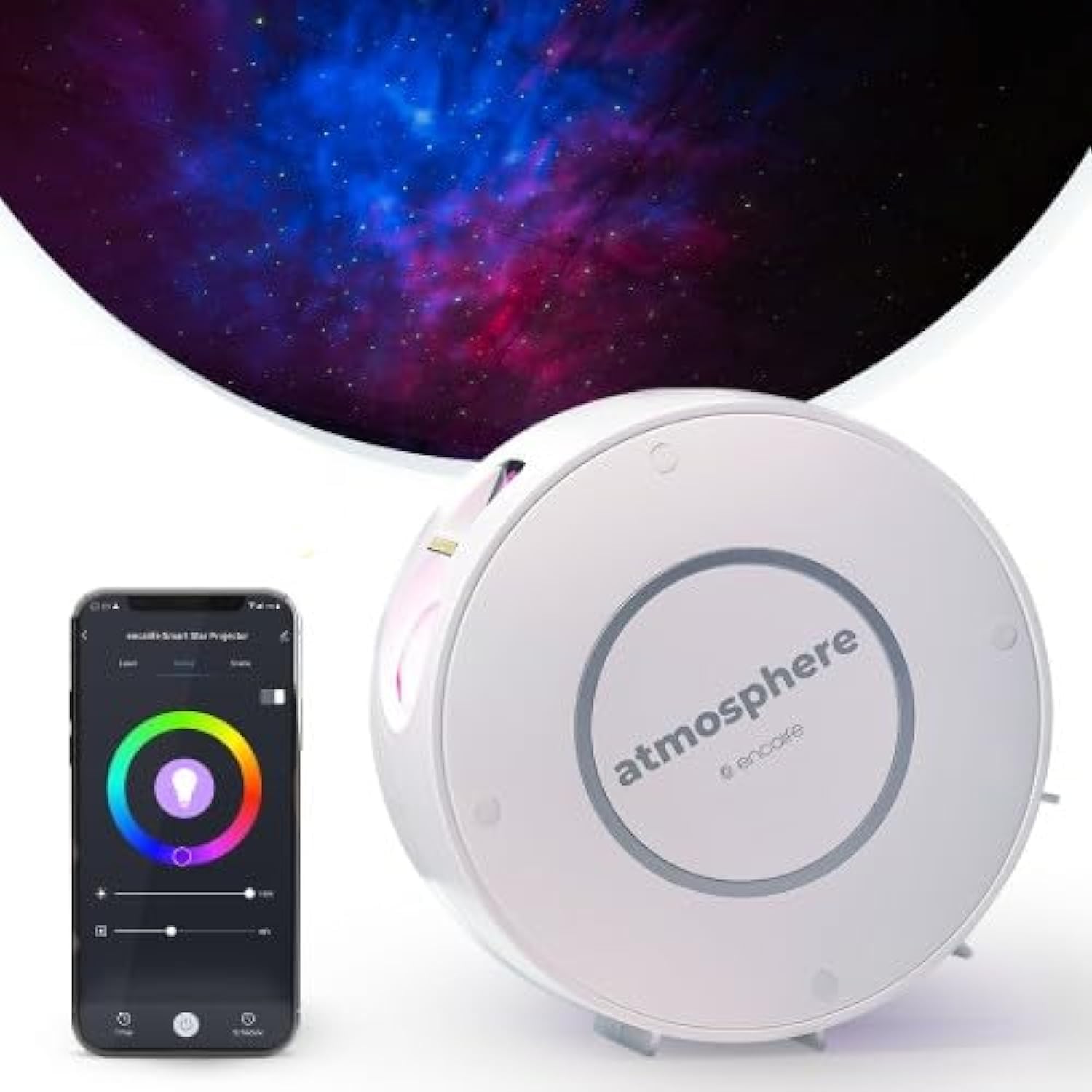 Encalife Star Light Galaxy Projector For Bedroom  Alexa, Google Assistant, App Controlled, Adjustable Brightness, 16.7M Color Options, Timer Modes  Laser Starry Nebula Clouds, Night Sky For Kids