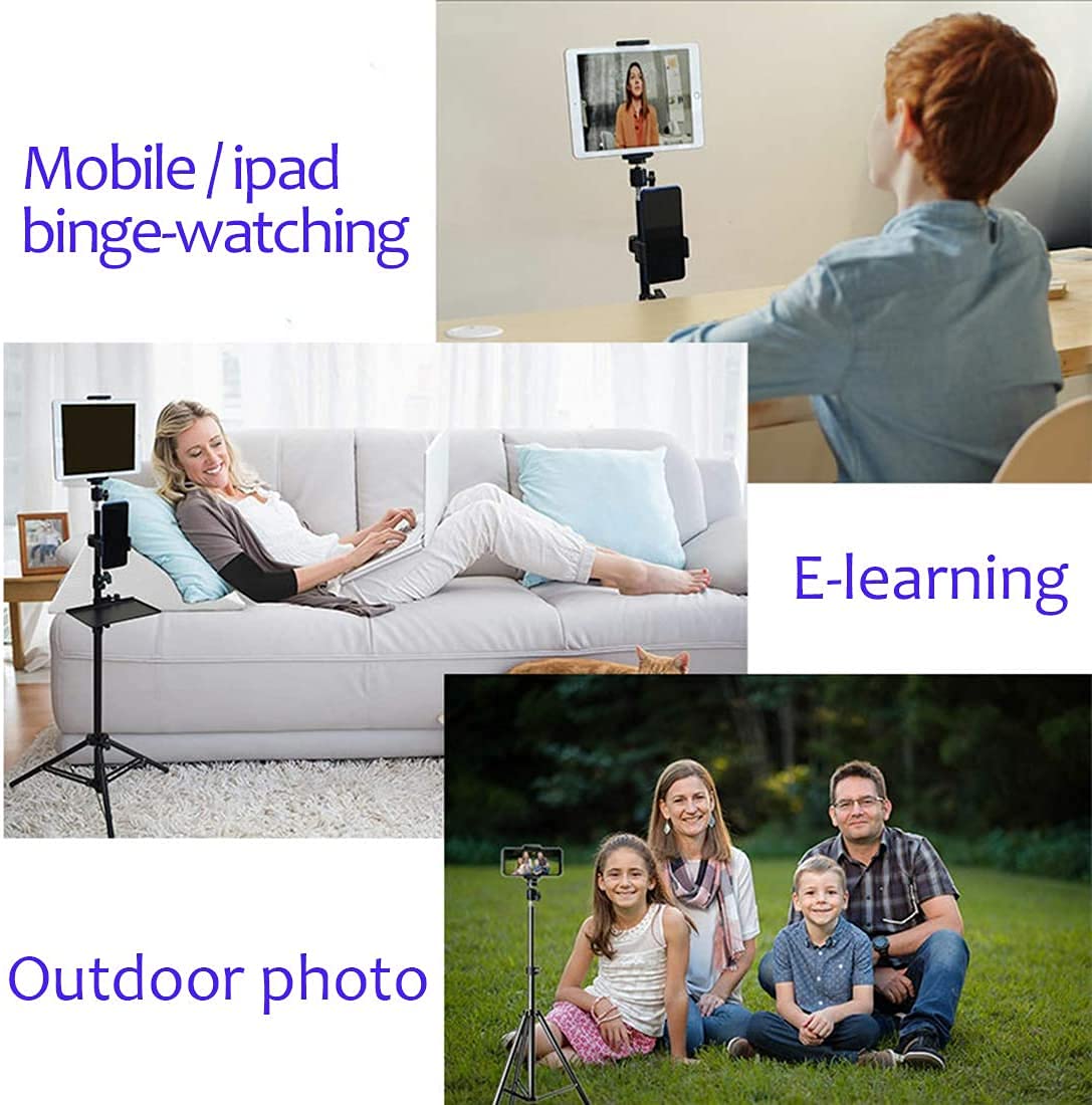 Coret Tripod Stand, Mini Projector Stand,Lightweight Portable Projector Photography Stand Camera Tripod Adjustable Height 20" To 61" Floor Stand Holder, Inculded 360° Rotatable Head Ball (Withstand 3Pound)