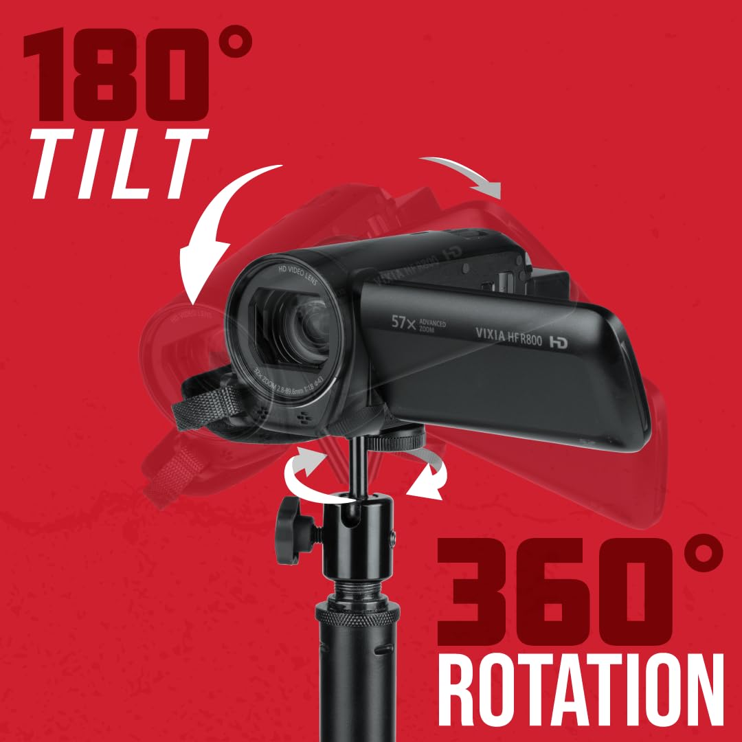Gator Frameworks Camera Mount Mic Stand Adapter With Ball-And-Socket Head Fits Standard 1/4-20 Camera Threads (Gfw-Mic-Camera-Mt)